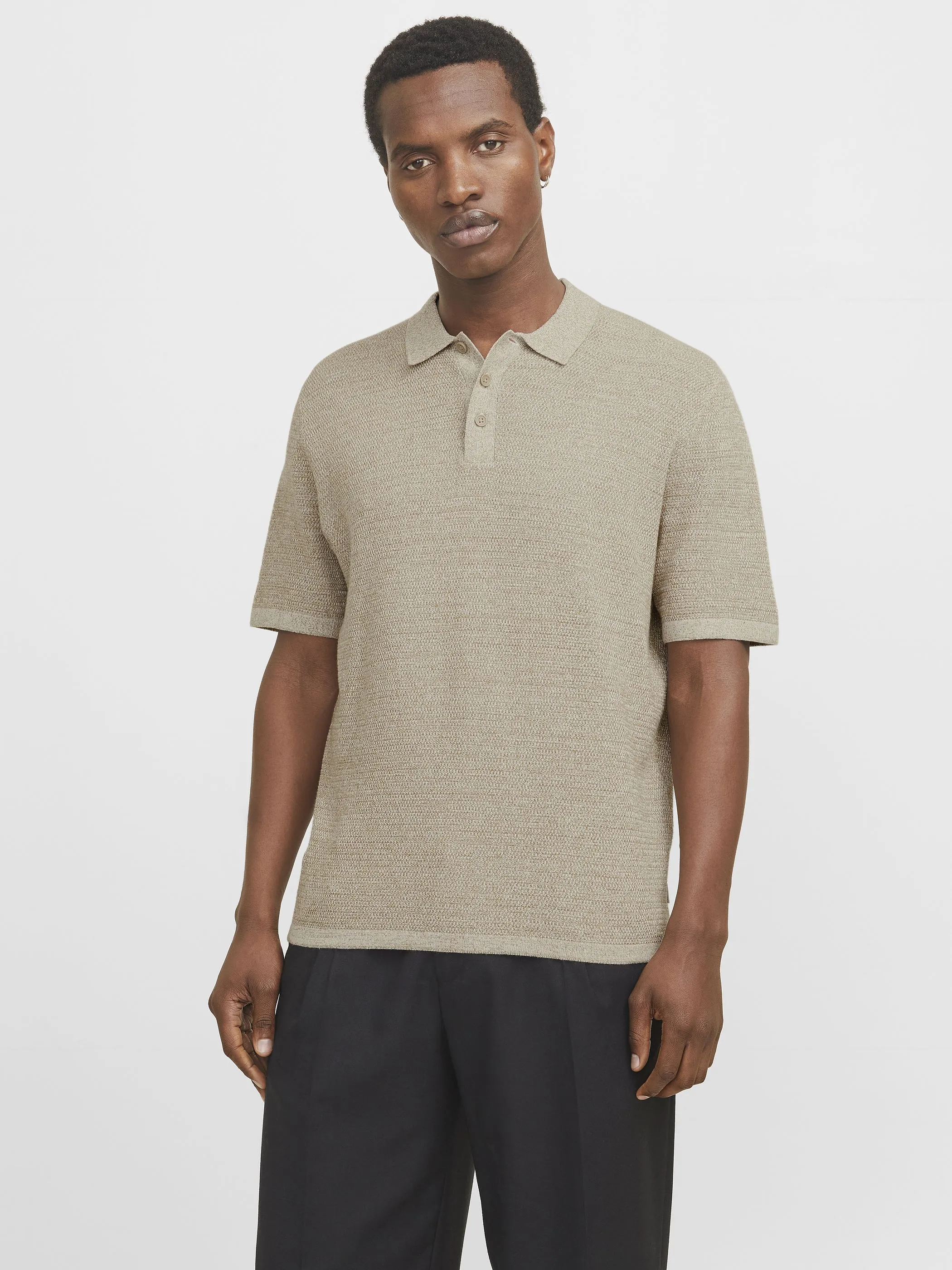 Jack Jones 12268281 JJEGEORGE KNIT POLO S Beige 903405 176547001 1