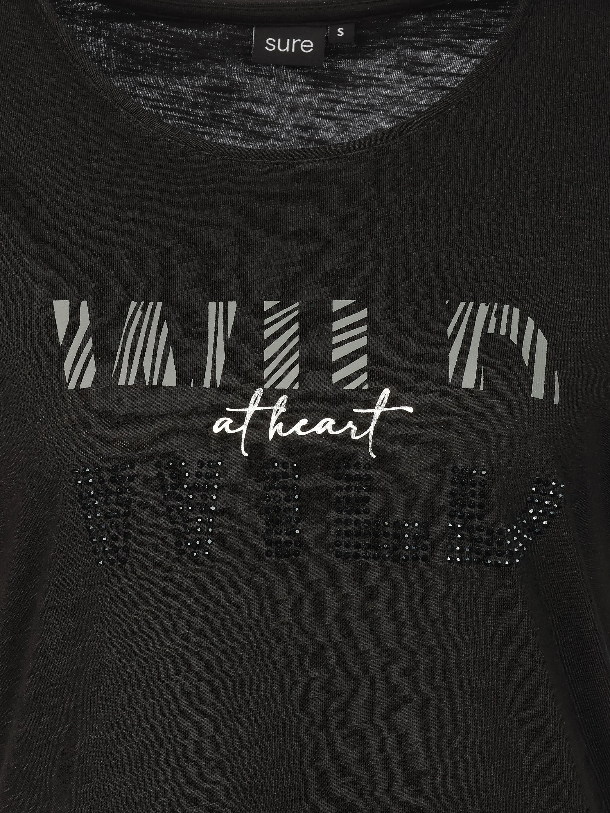 Sure Da-T-Shirt m. Frontprint Schwarz 926281 BLACK 3