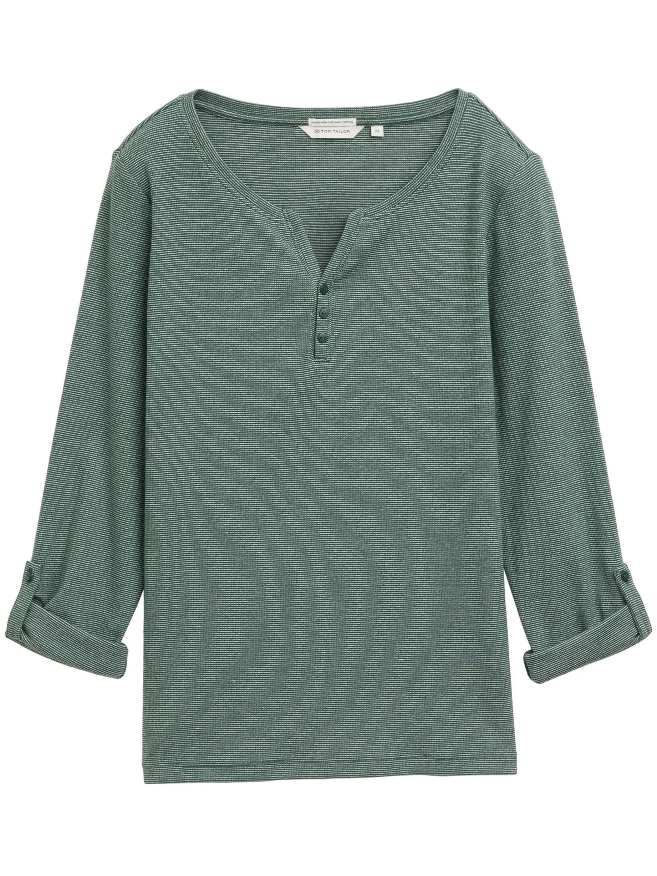 Tom Tailor 1024036 NOS henley shirt stripe Grün 845056 37444 1 Tom Tailor 1024036 NOS henley shirt stripe Grün 845056 37444 1