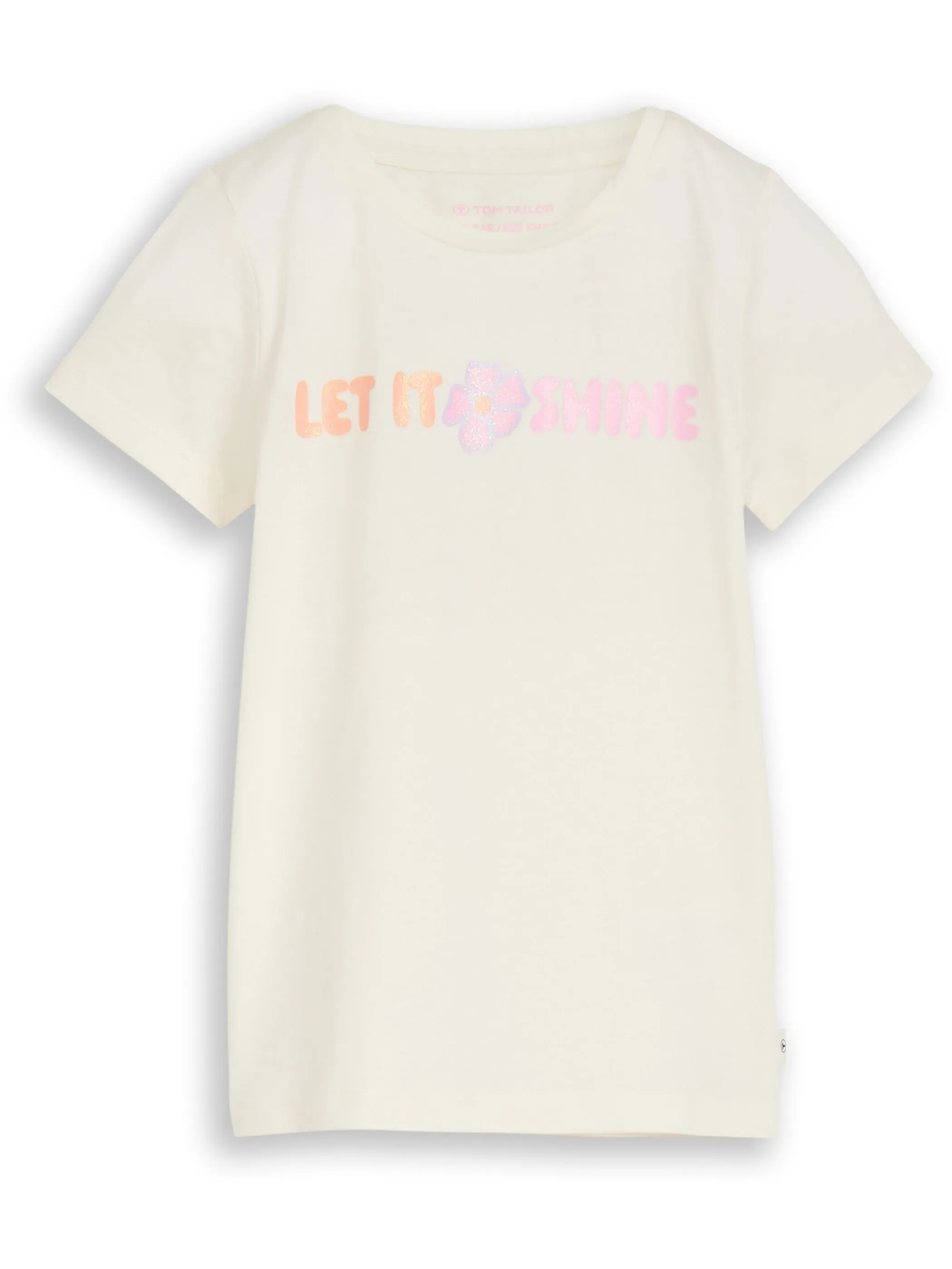 Tom Tailor 1049914 glitter print t-shirt Weiß 927843 12906 1