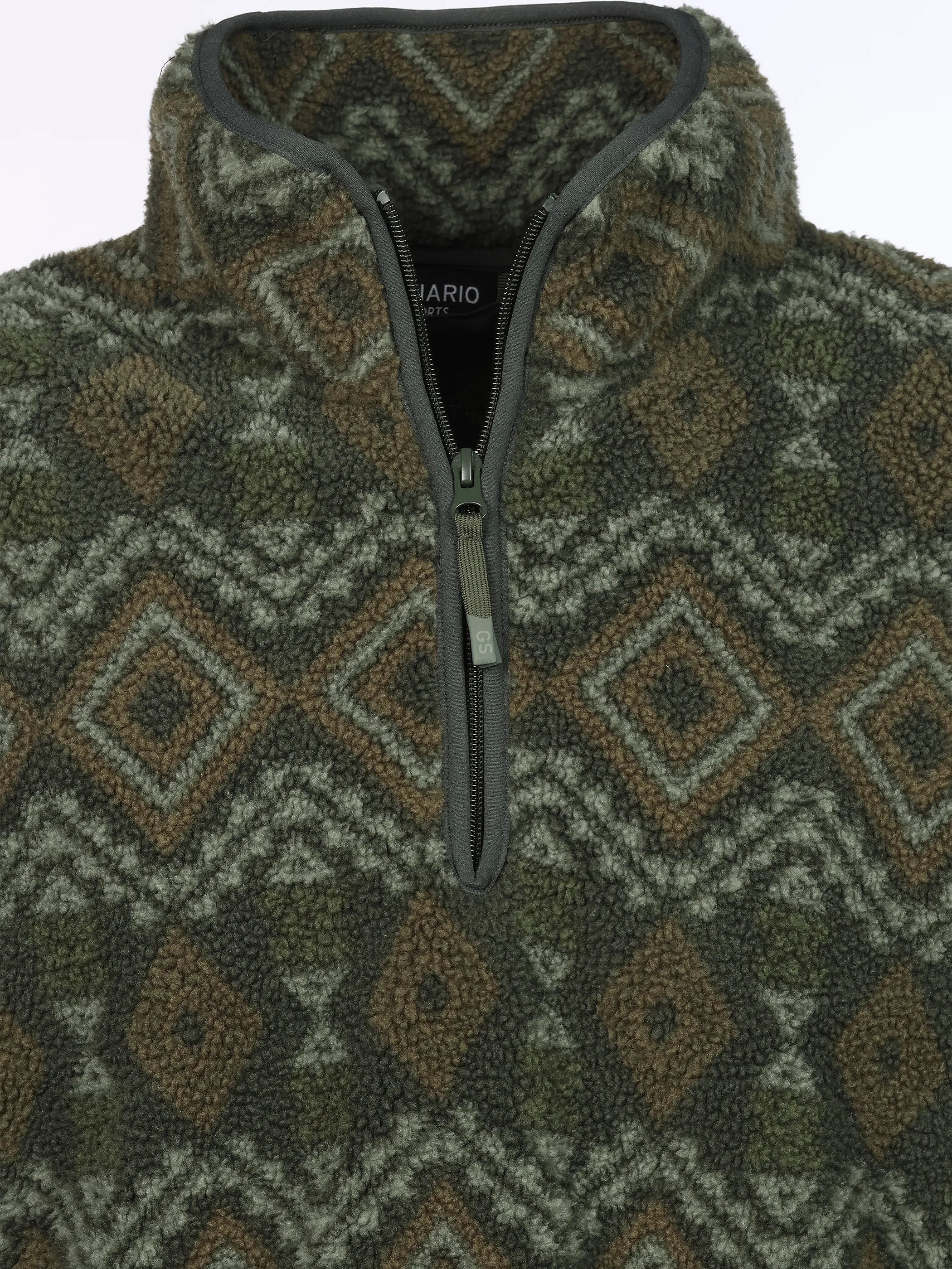 Grinario Sports Teddy Fleece Troyer, AOP Oliv 928826 19-0415TCX 3