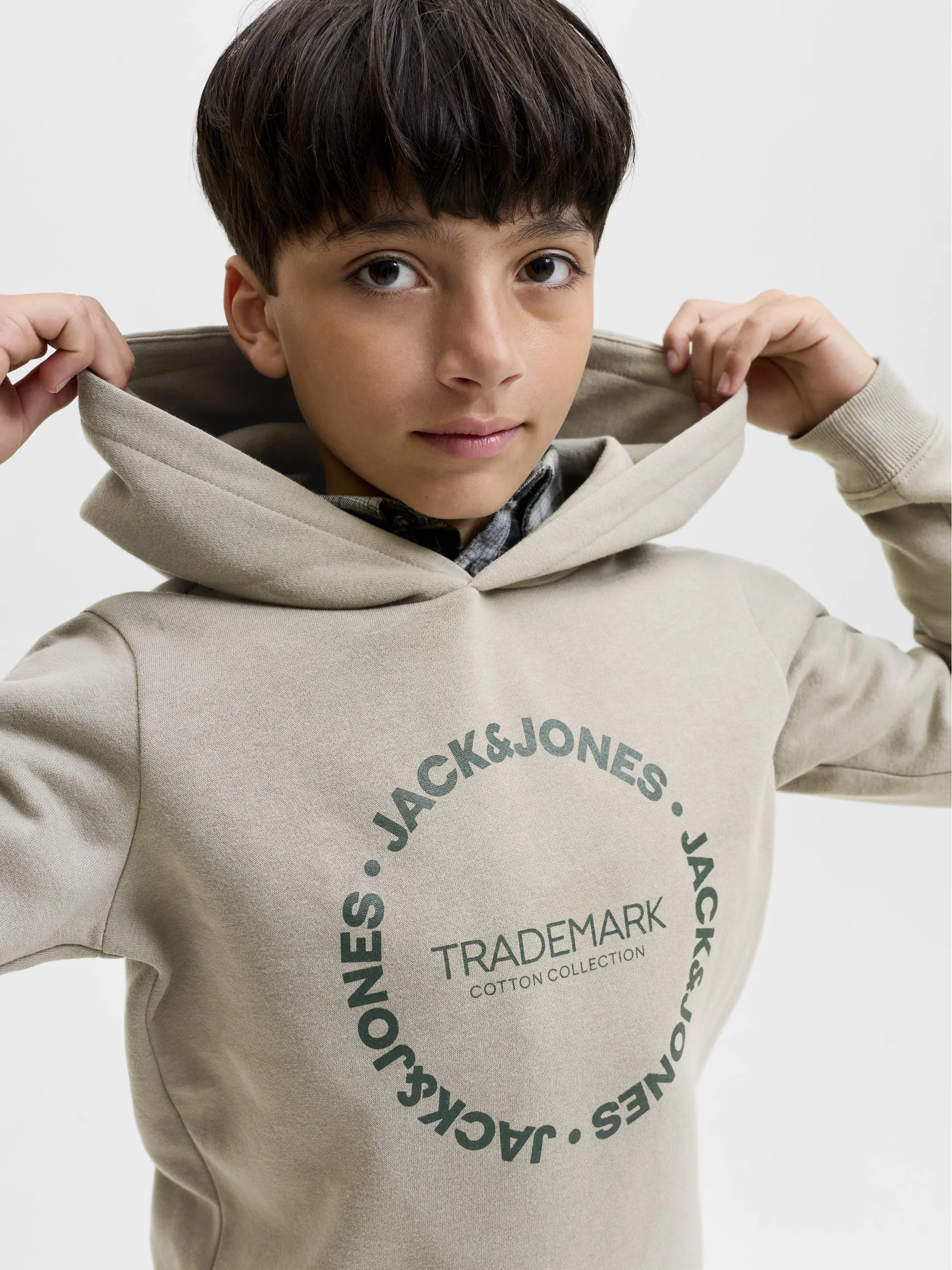 Jack&Jones Junior 12299603 JJBENSON SWEAT HOOD JNR Grün 931435 176725 3