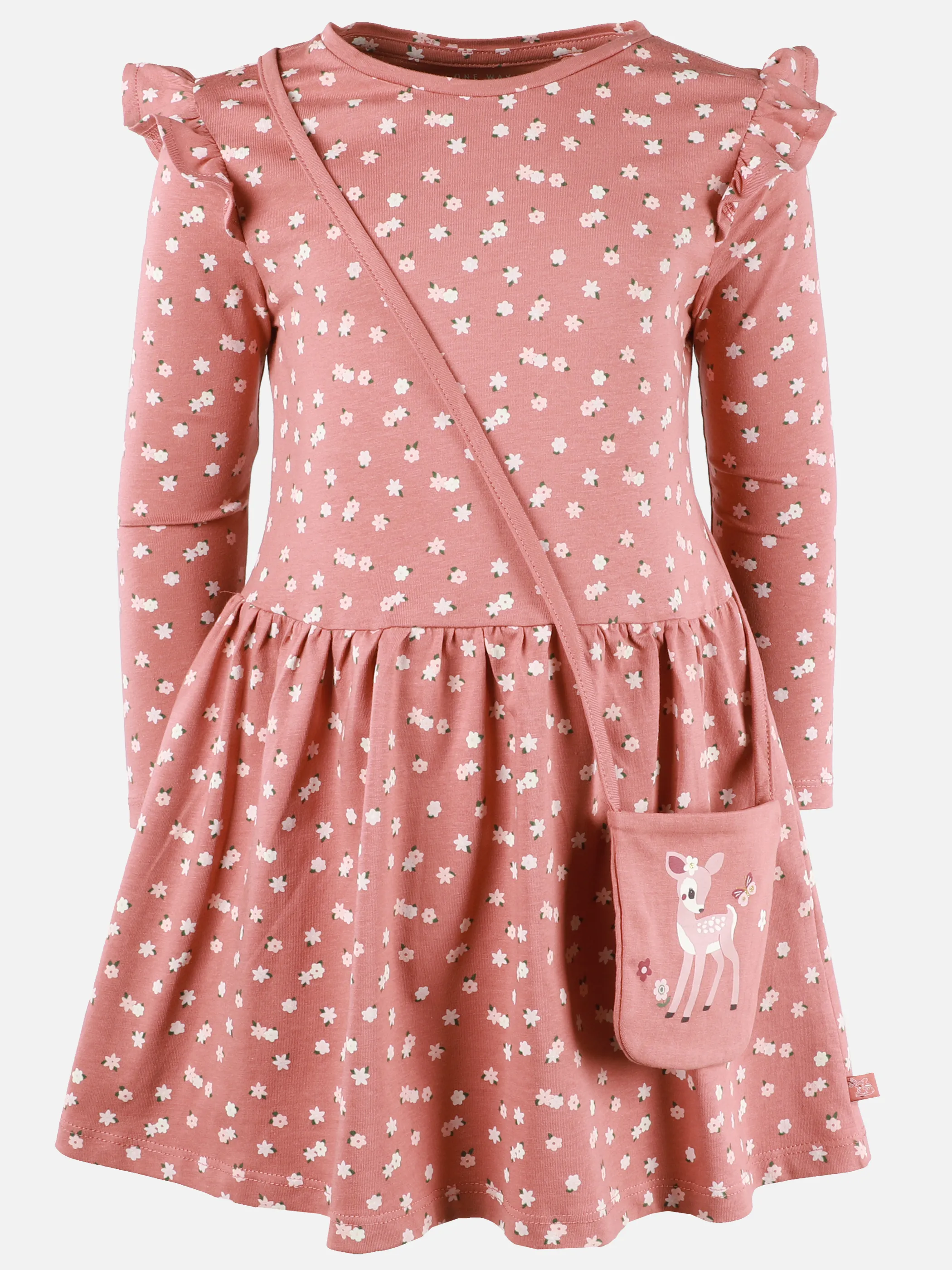 One Way KM  Kleid longsleeve mit Blumen AOP in rot Rot 913598 ROT 1