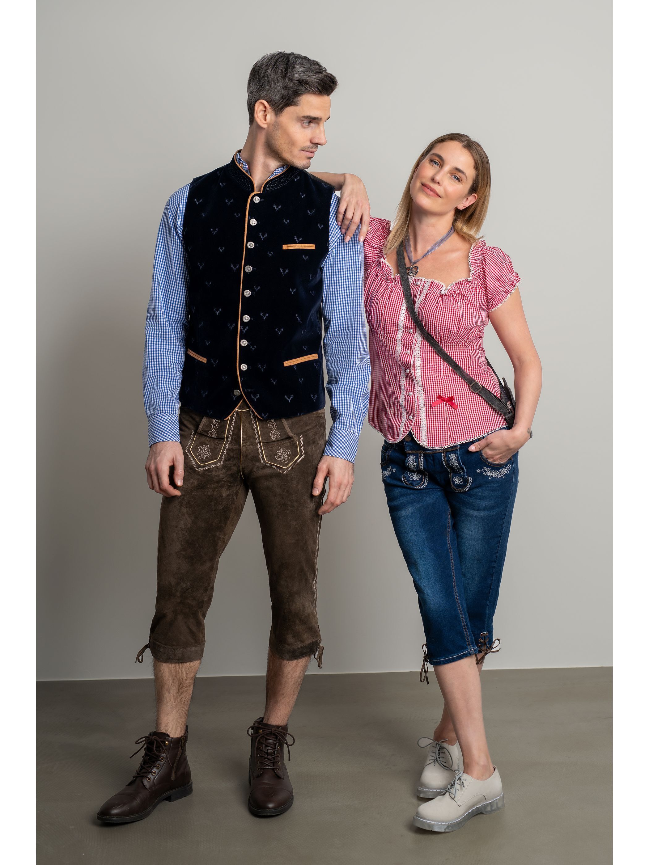 Herren Trachtenhose 3/4 lang in Echtleder Herren Trachtenhose 3/4 lang in Echtleder