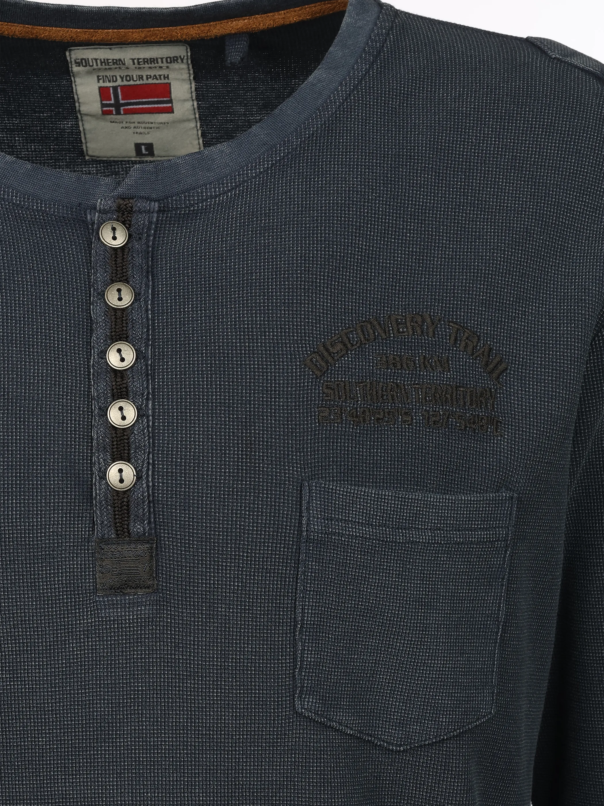 Southern Territory He. Henleyshirt 1/1 Arm waffle Blau 929629 NAVY 3