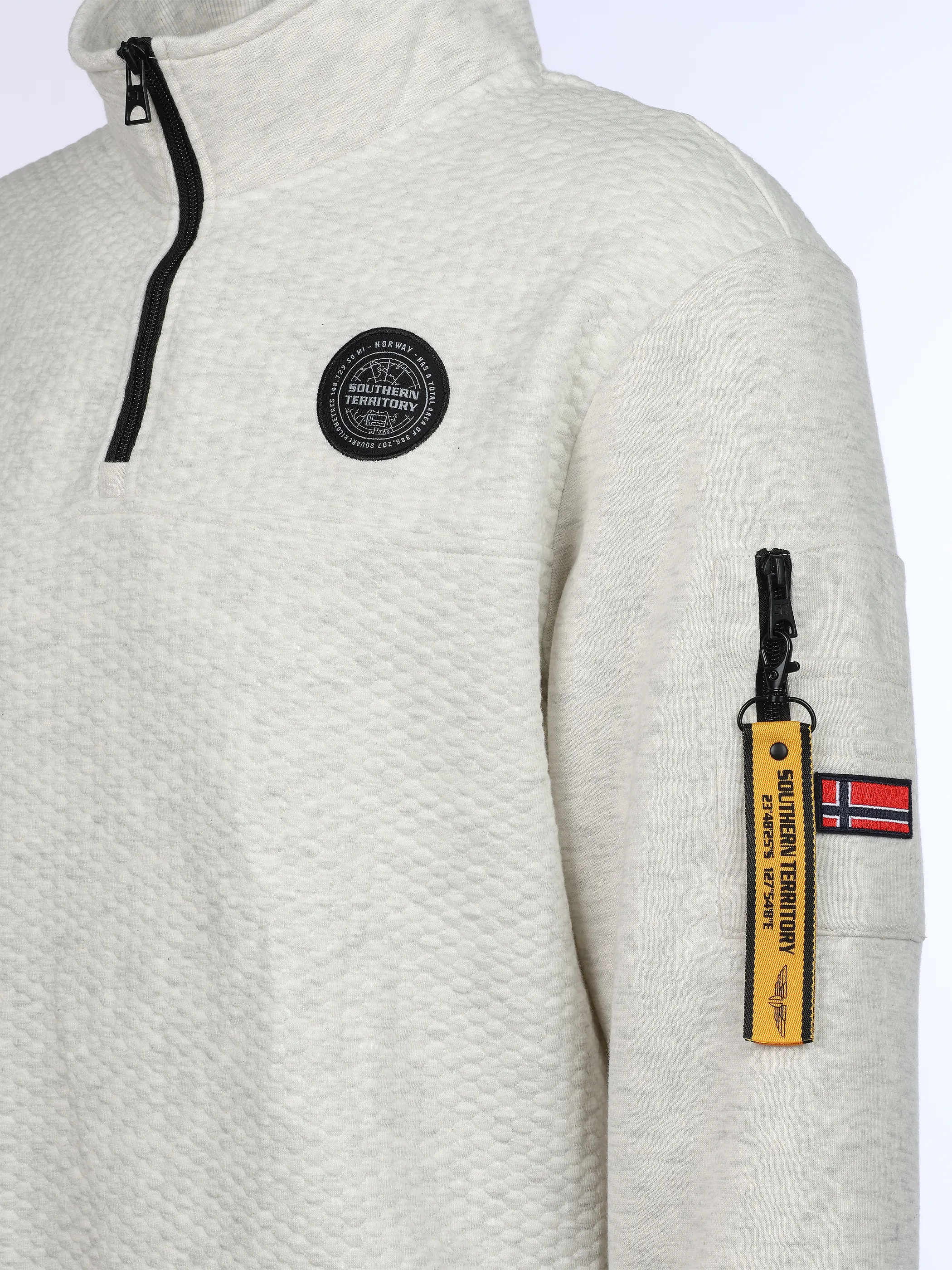 Southern Territory He. Sweattroyer Struktur Batch Weiß 931858 OFFWHITE 3
