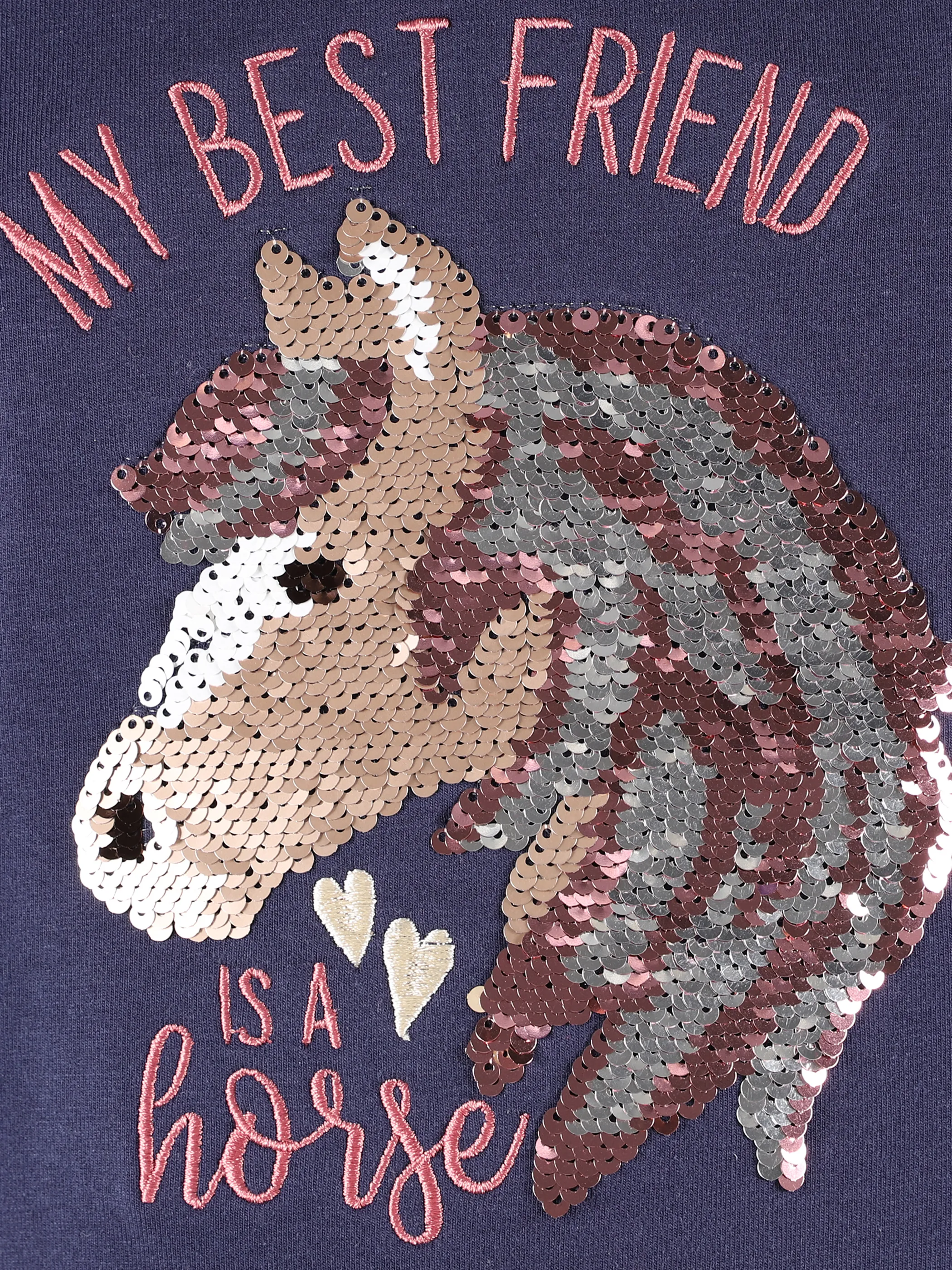 Stop + Go KM Sweater in navy mit Pferde Druck Blau 881563 NAVY 3 Stop + Go KM Sweater in navy mit Pferde Druck Blau 881563 NAVY 3