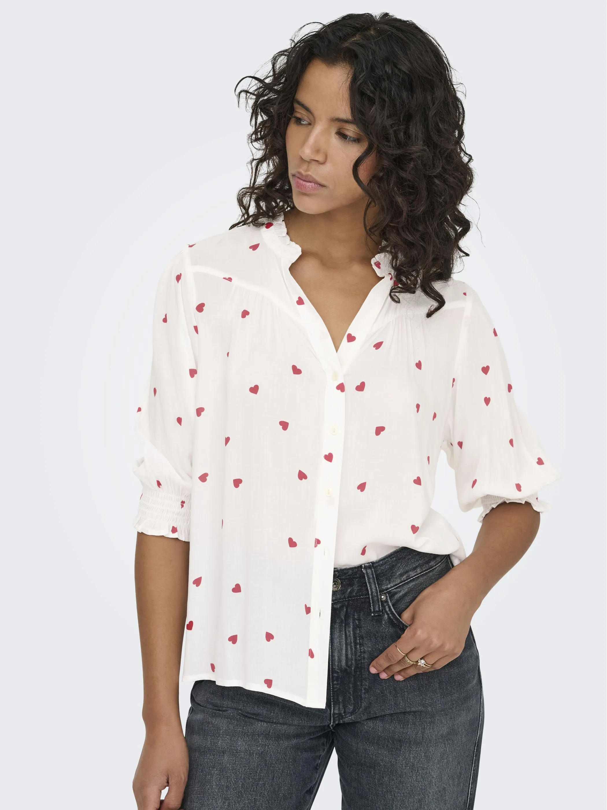 Only 15332997 ONLRAYA 3/4 SHIRT WVN Weiß 906669 177922019 3