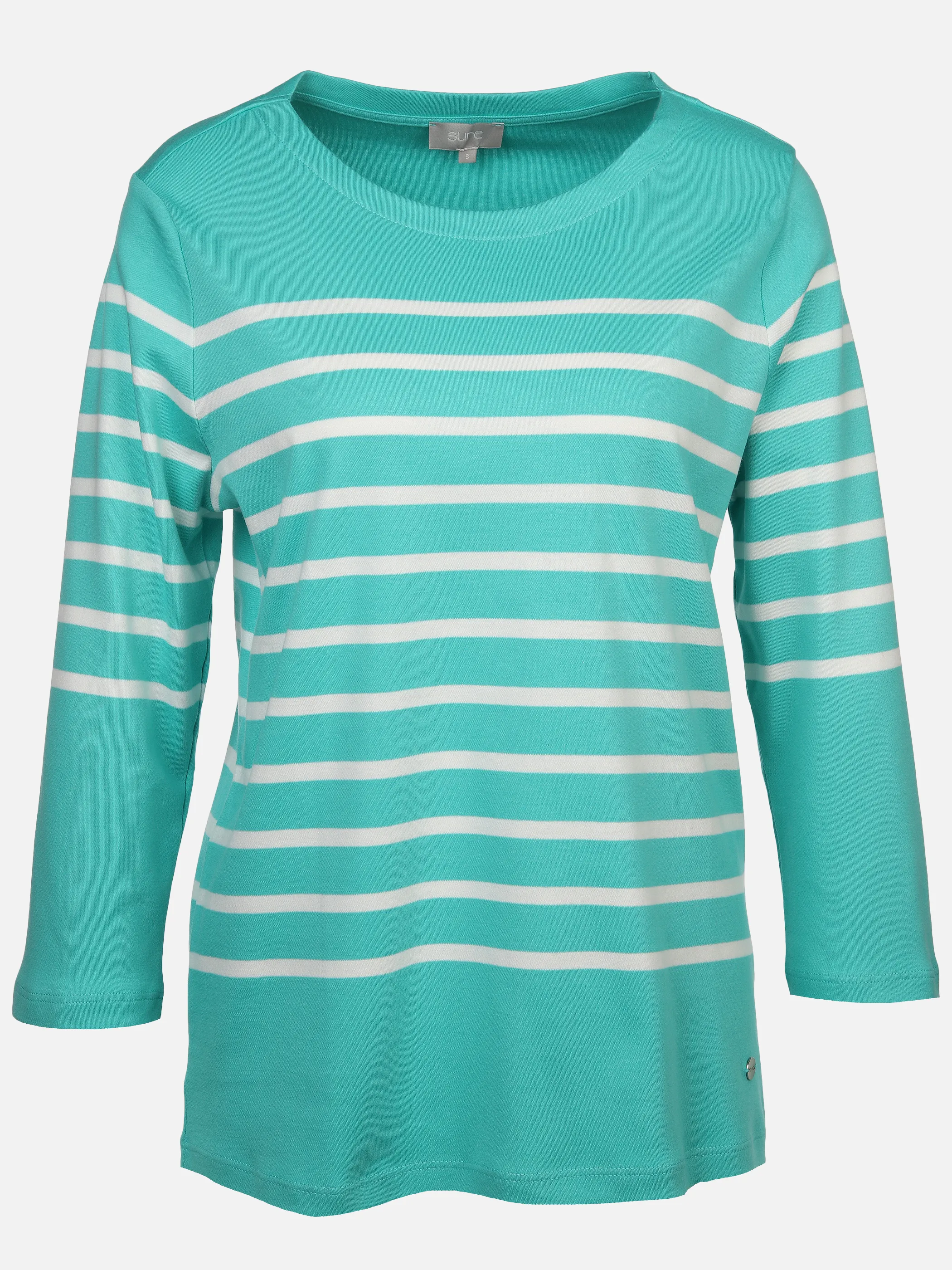 Sure Da-Streifenshirt m. 3/4 Arm Türkis 889305 AQUA OFF 1 Sure Da-Streifenshirt m. 3/4 Arm Türkis 889305 AQUA OFF 1