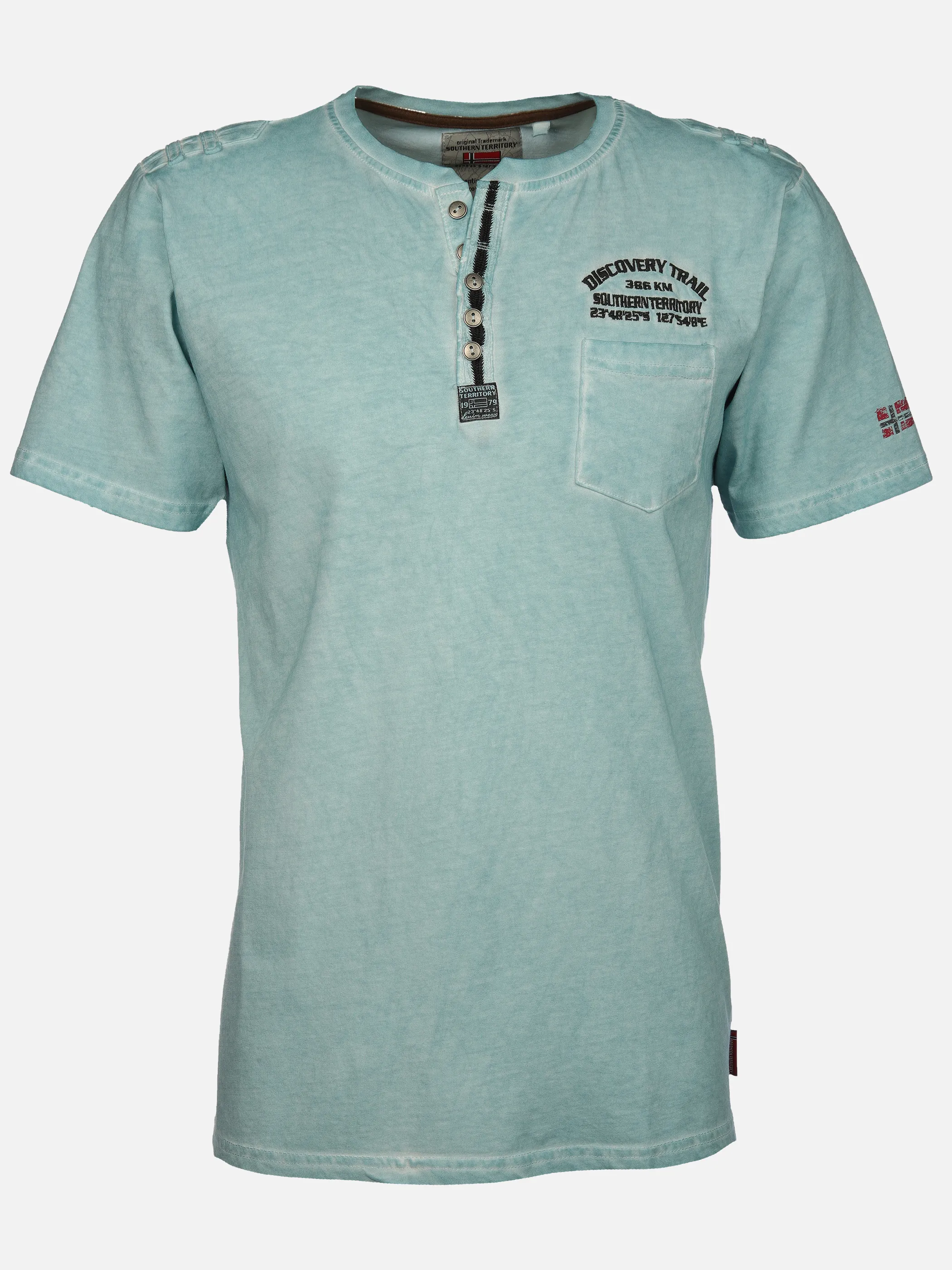 Southern Territory He. Henleyshirt 1/2 Arm washer Blau 910643 AQUA 1 Southern Territory He. Henleyshirt 1/2 Arm washer Blau 910643 AQUA 1