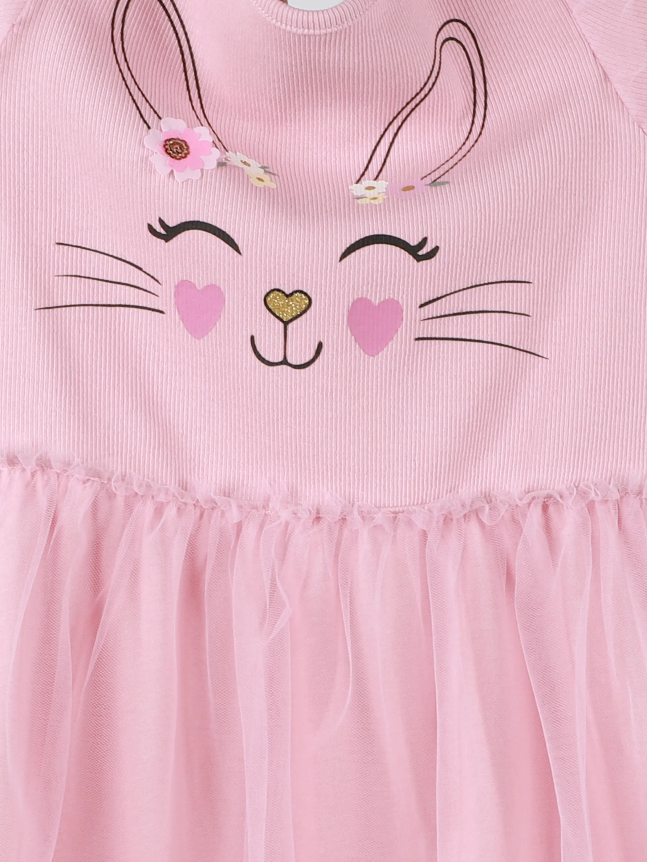 One Way MG Kleid mit Scrunchie, Hasen FP in rosa + Blau Rosa 922252 RO 3