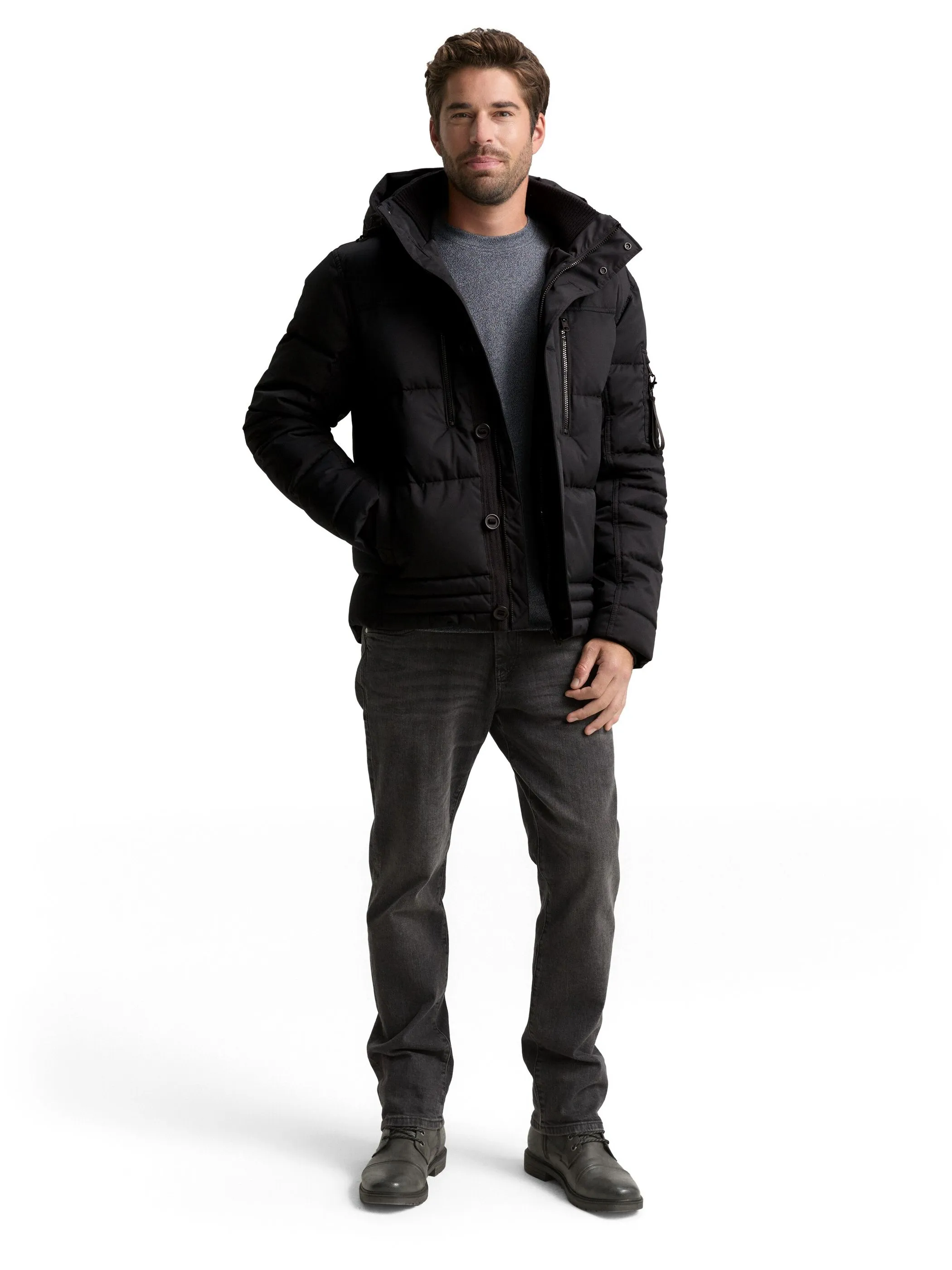 Tom Tailor 1046971 puffer jacket with hood Schwarz 914676 29999 4