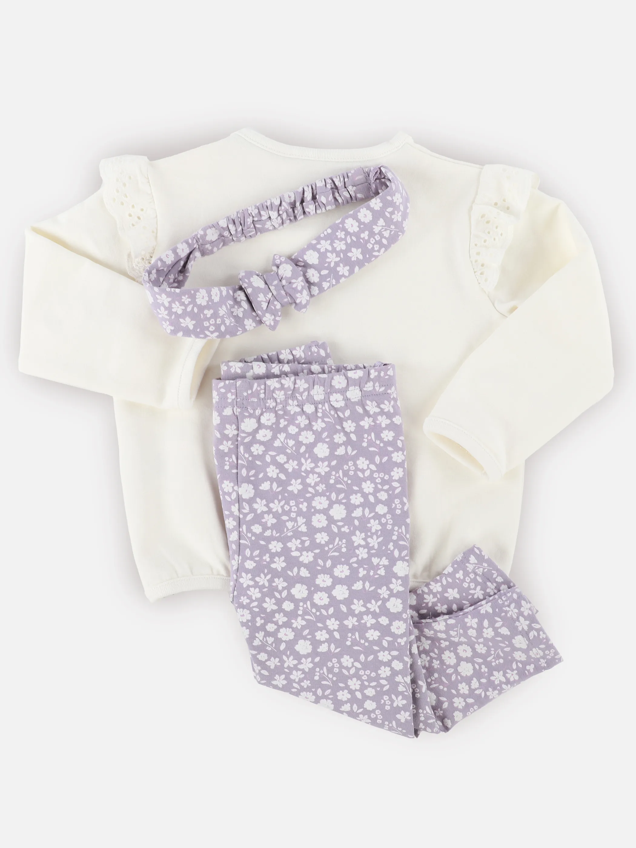Bubble Gum BM 3pcs Set mit Reh Print und Blumen AOP Weiß 915231 WEIß/LILA 2 Bubble Gum BM 3pcs Set mit Reh Print und Blumen AOP Weiß 915231 WEIß/LILA 2