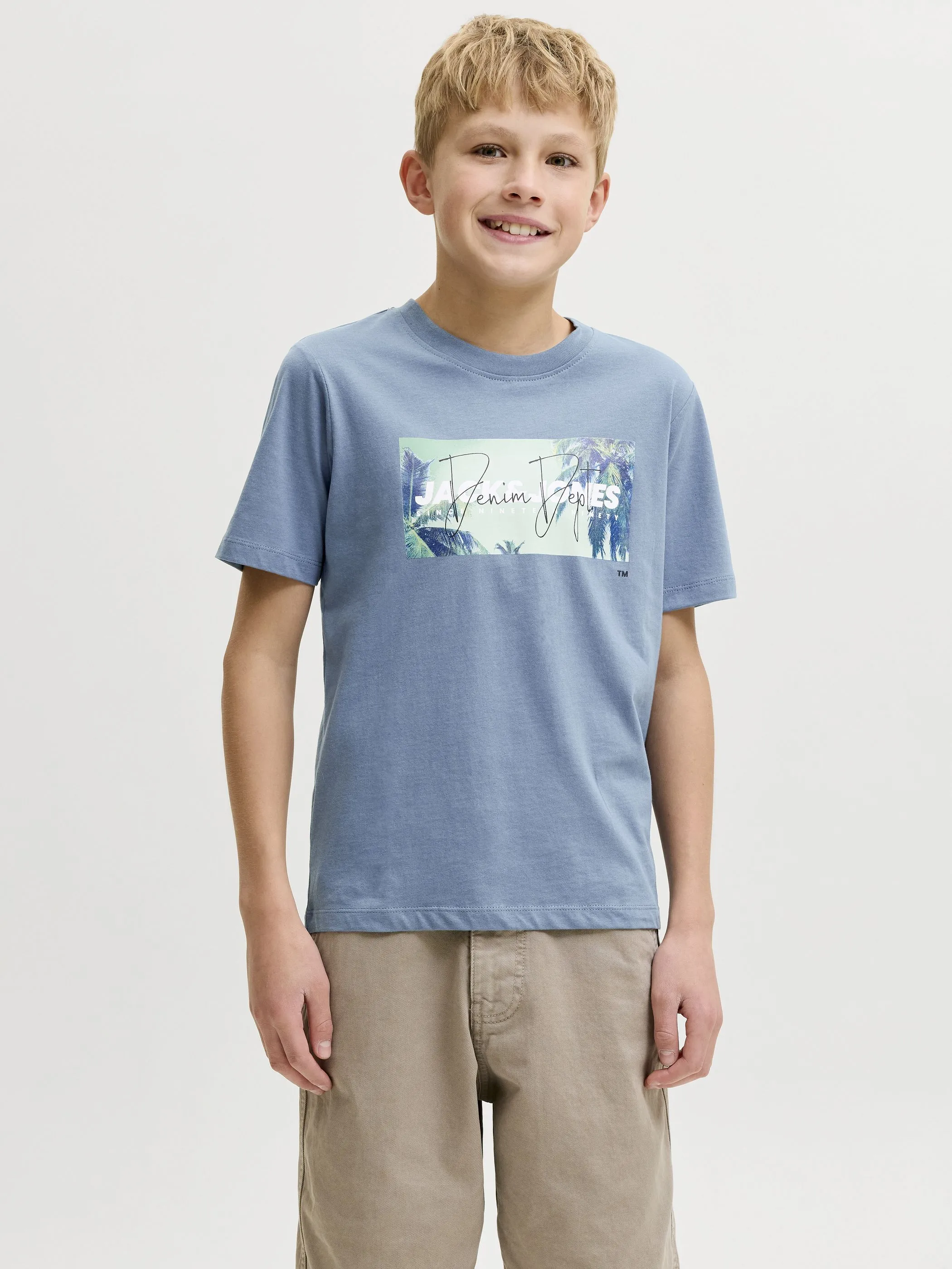 Jack&Jones Junior 12289947 JJINDIANA TEE SS CREW NECK JNR Blau 920174 176533 3