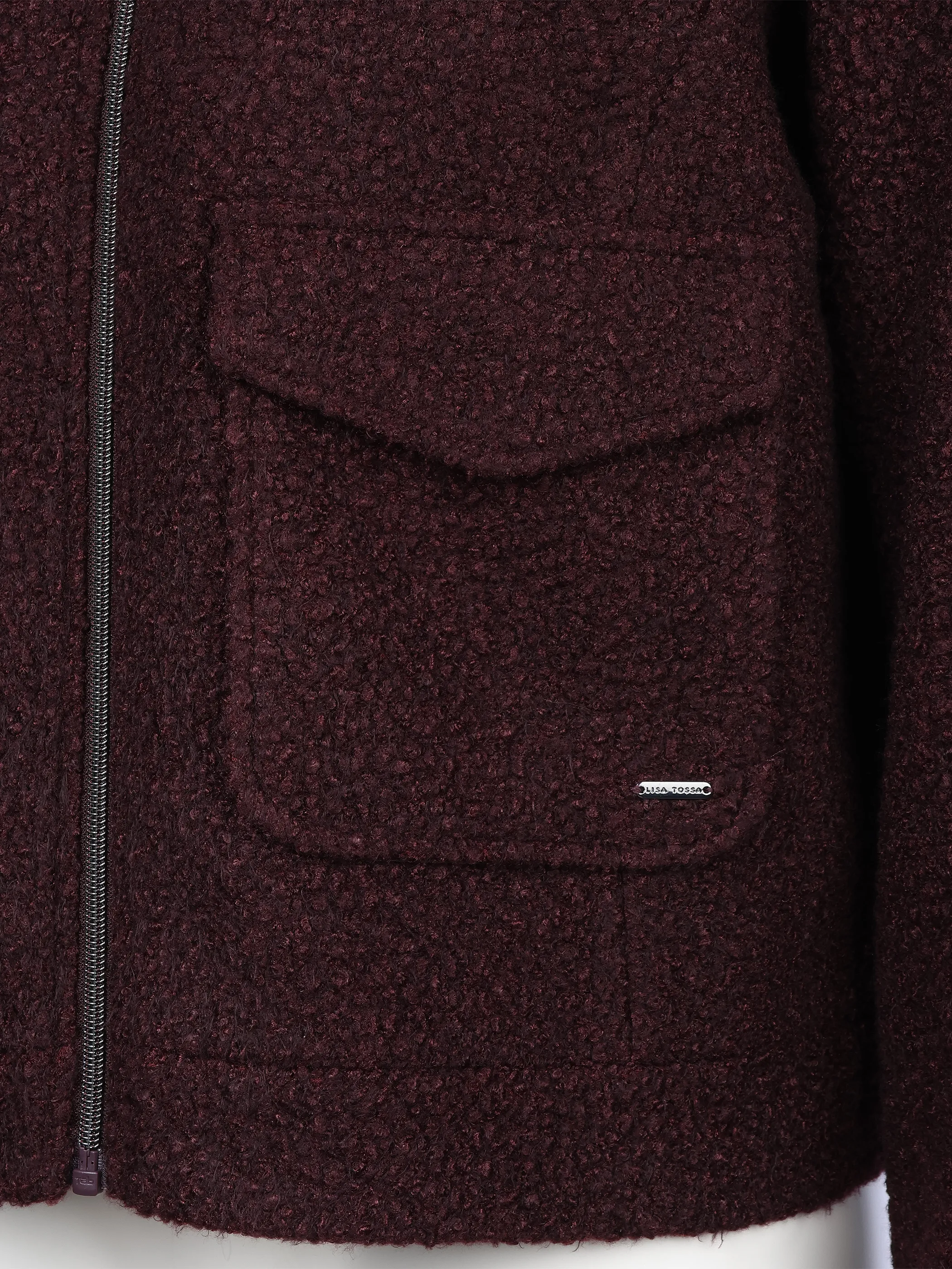 Lisa Tossa Da-Bouclé Jacke, cropped Rot 929148 BORDEAUX 4