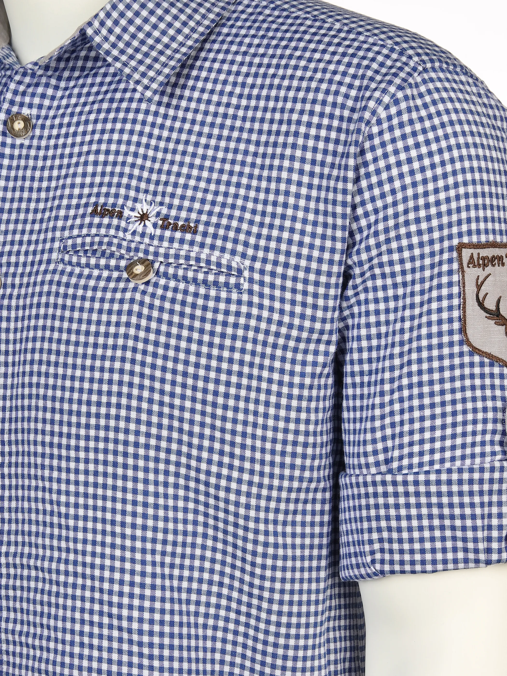 Brandl Tracht He. Trachtenhemd 1/1 Arm kariert Blau 886069 DK. BLUE 3 Brandl Tracht He. Trachtenhemd 1/1 Arm kariert Blau 886069 DK. BLUE 3