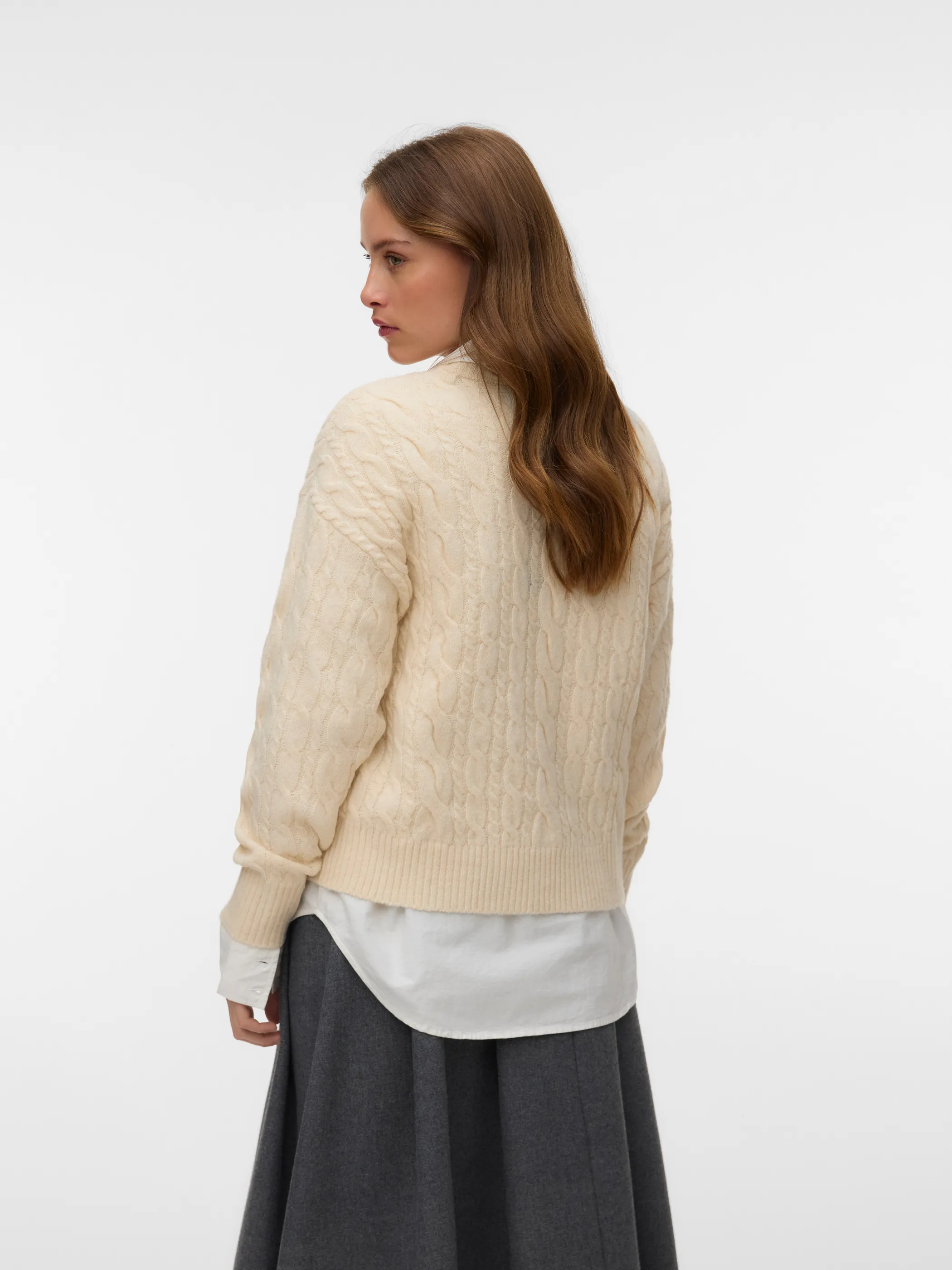 Vero Moda 10348376 VMSEQUOIA LS O-NECK P Beige 931438 222913 3