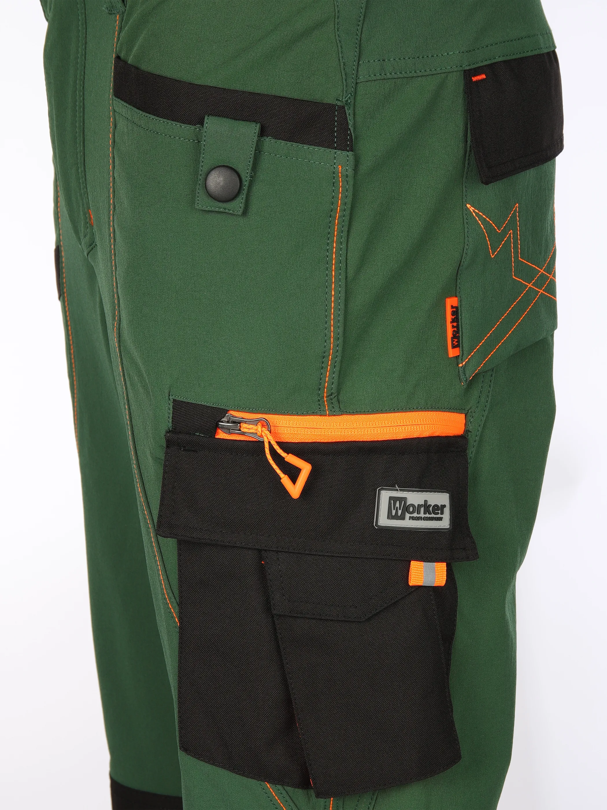Worker He. Arbeitshose 4-Wege Stretch Grün 903708 GREEN 4
