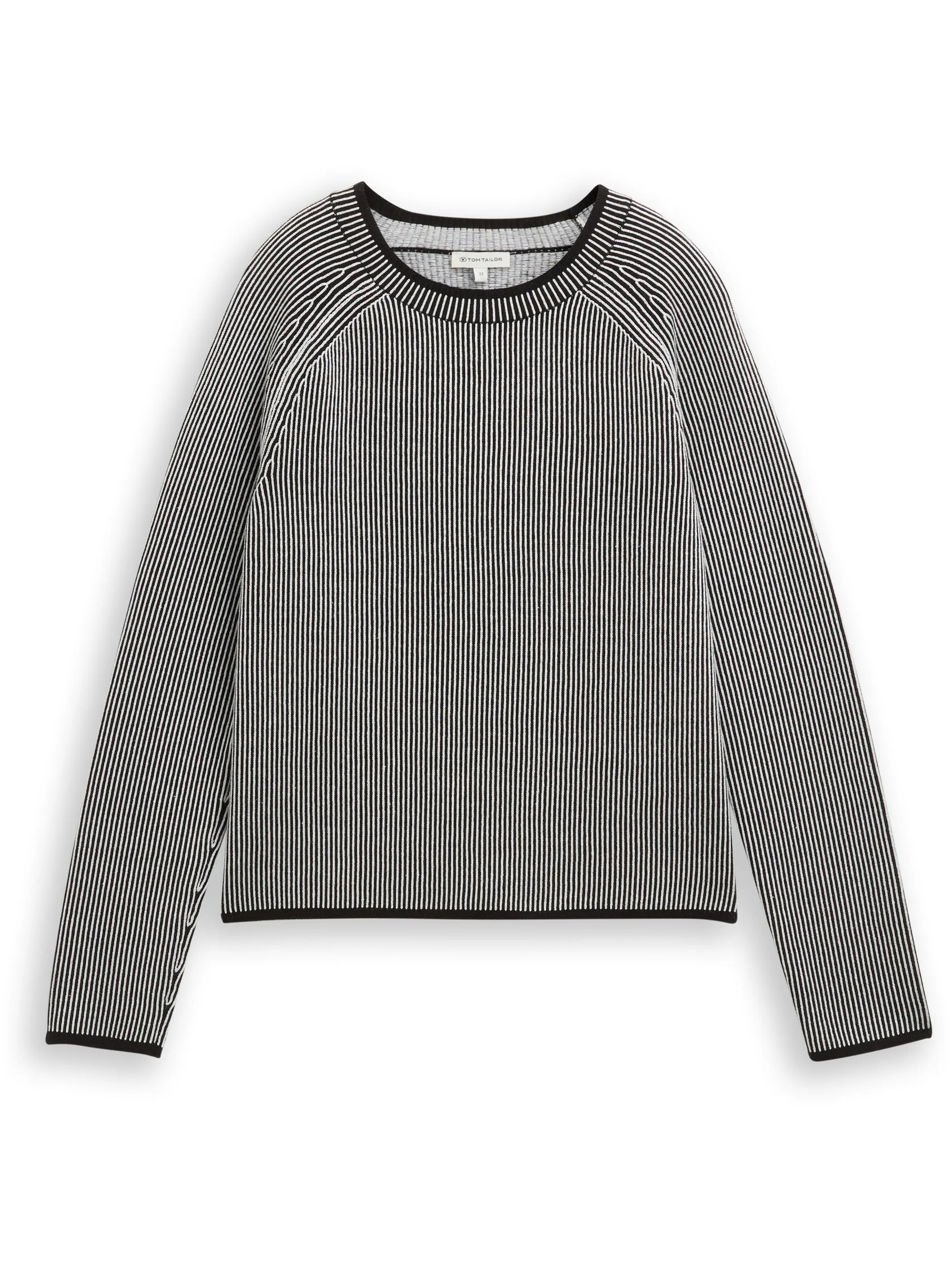Tom Tailor 1049187 knit striped crewneck Schwarz 919040 39245 1