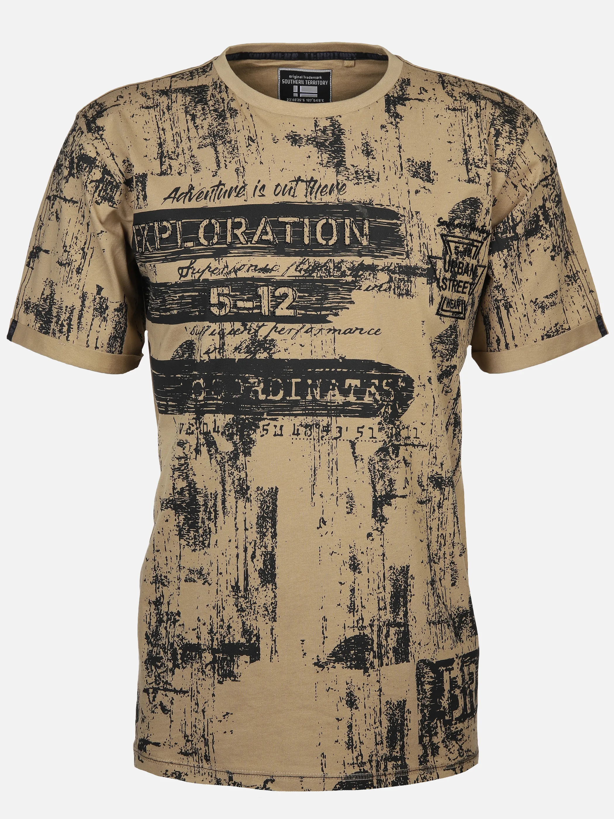 Southern Territory He- T-Shirt 1/2 Arm allover Braun 893221 CAMEL 1