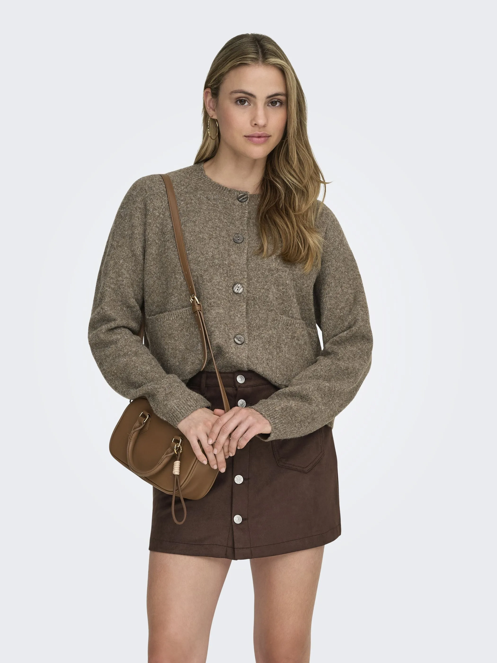 Only 15344118 ONLPIEMONTE L/S CARDI Braun 913077 239935001 4