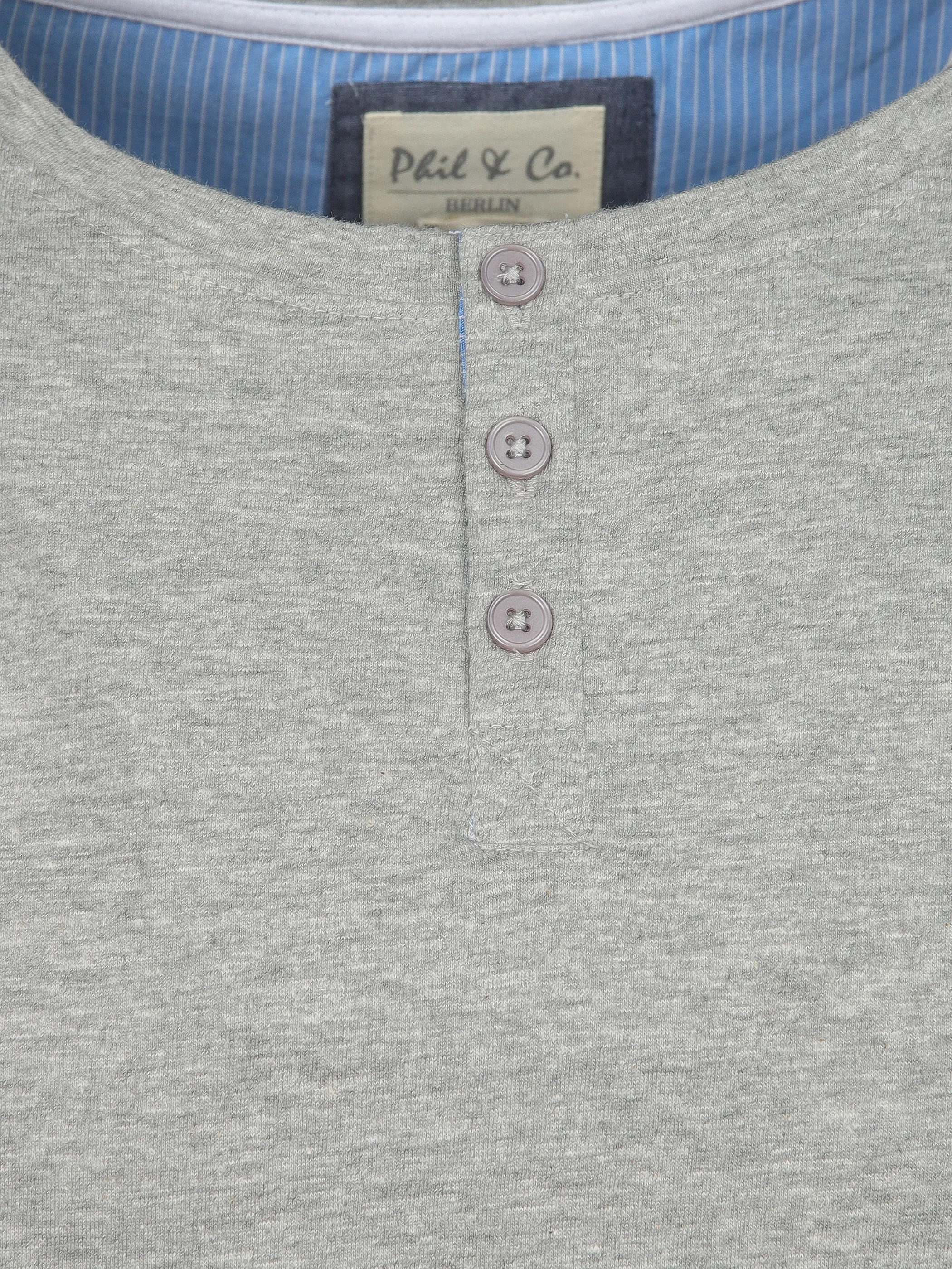 Phil+Co He. Schlafshirt Knopfleiste Grau 906803 GRAU 3 Phil+Co He. Schlafshirt Knopfleiste Grau 906803 GRAU 3