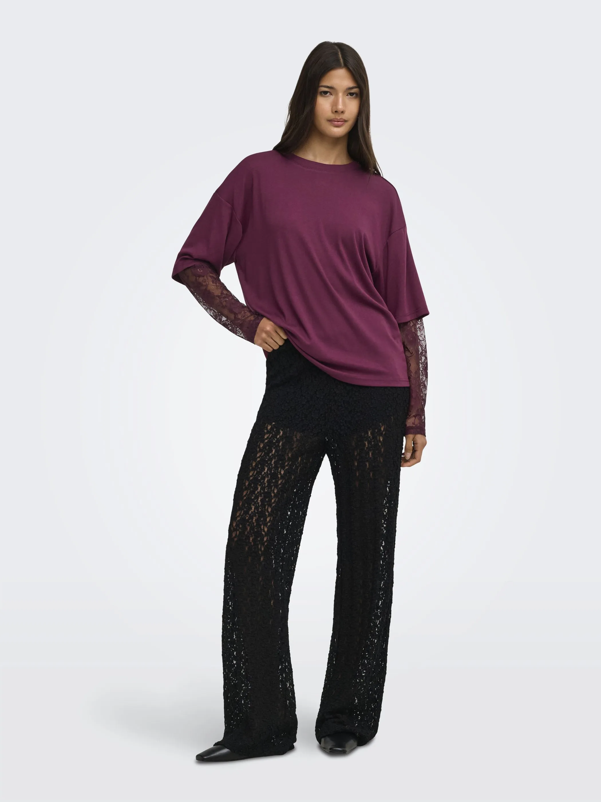 Only 15381333 ONLTAHLIA L/S LACE TO Rot 931453 177912001 4