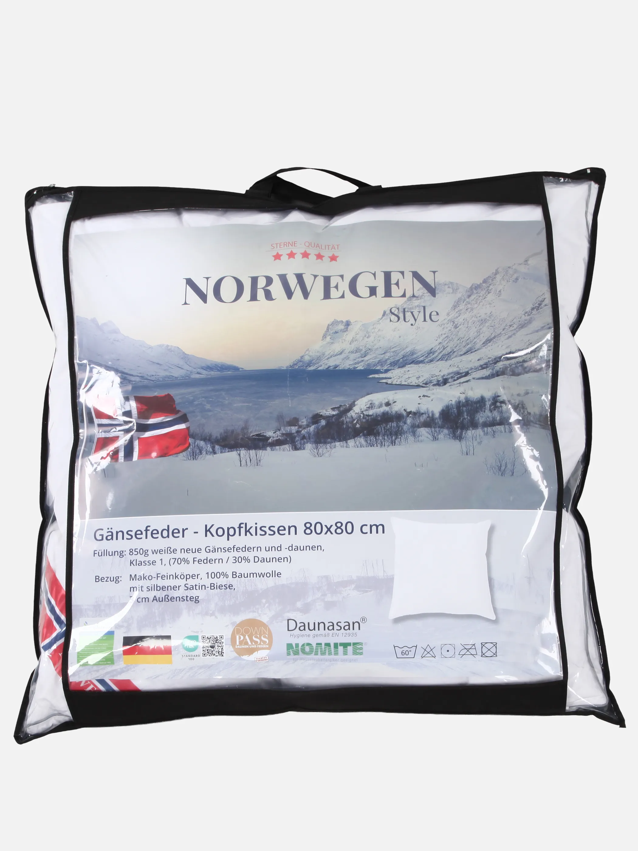 Norwegen Gänsefederkissen Weiß 936444 WEIß 2