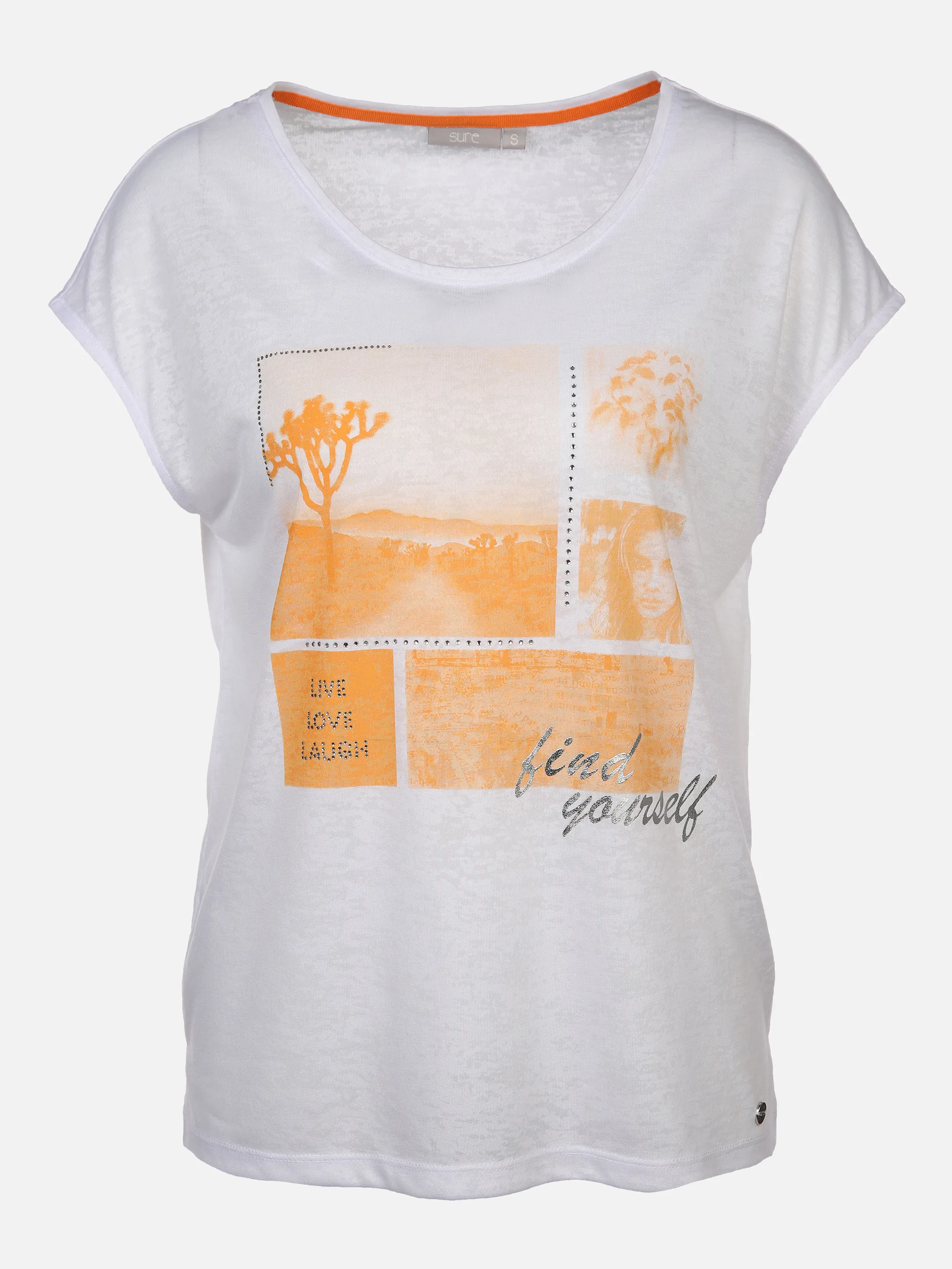 Sure Da-T-Shirt m. Frontprint Pink 879432 WEIß/PINK 1 Sure Da-T-Shirt m. Frontprint Pink 879432 WEIß/PINK 1