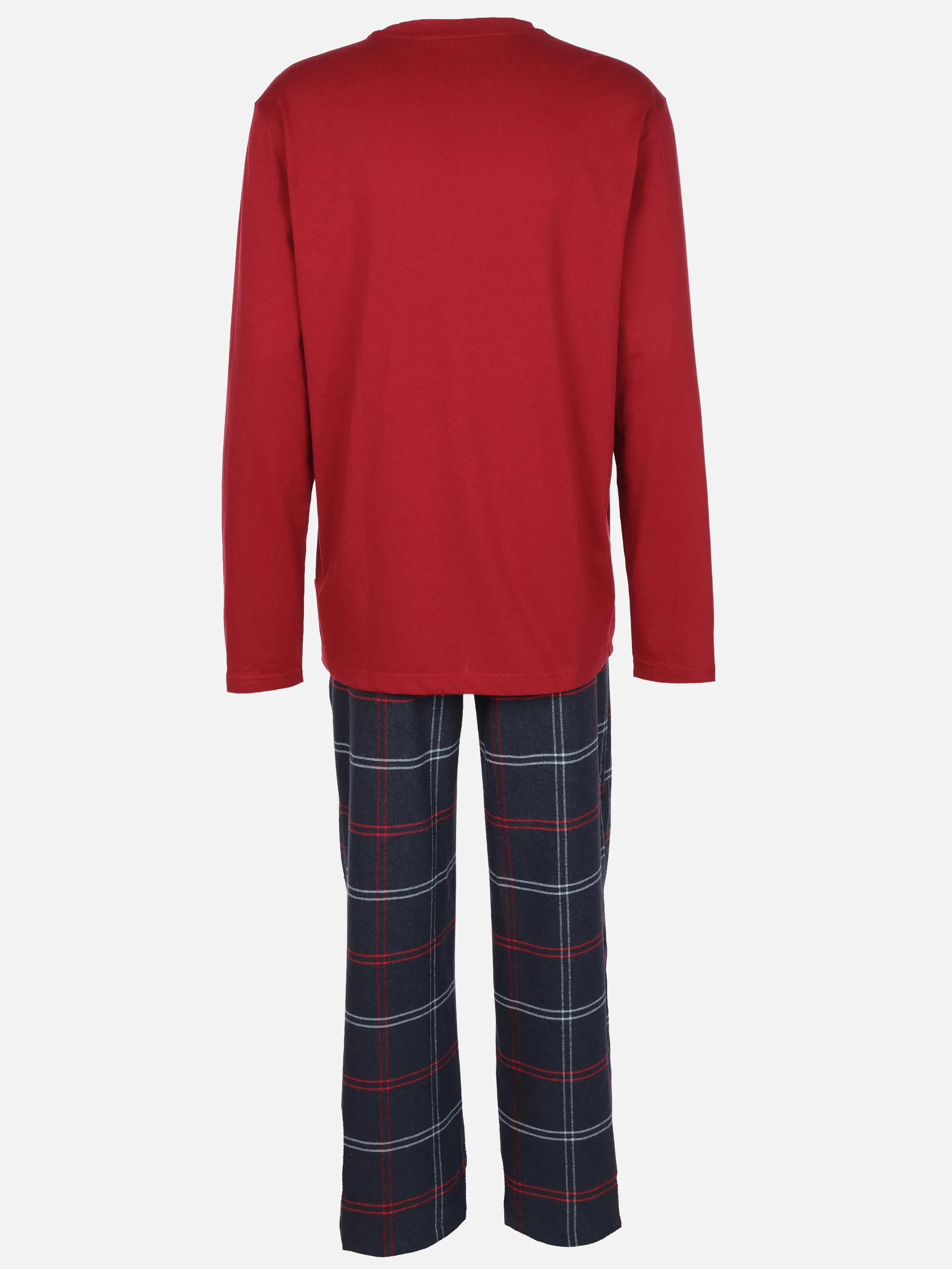 Jim Spencer He. Pyjama mit Flanell Hose Ka Rot 929571 ROT 2