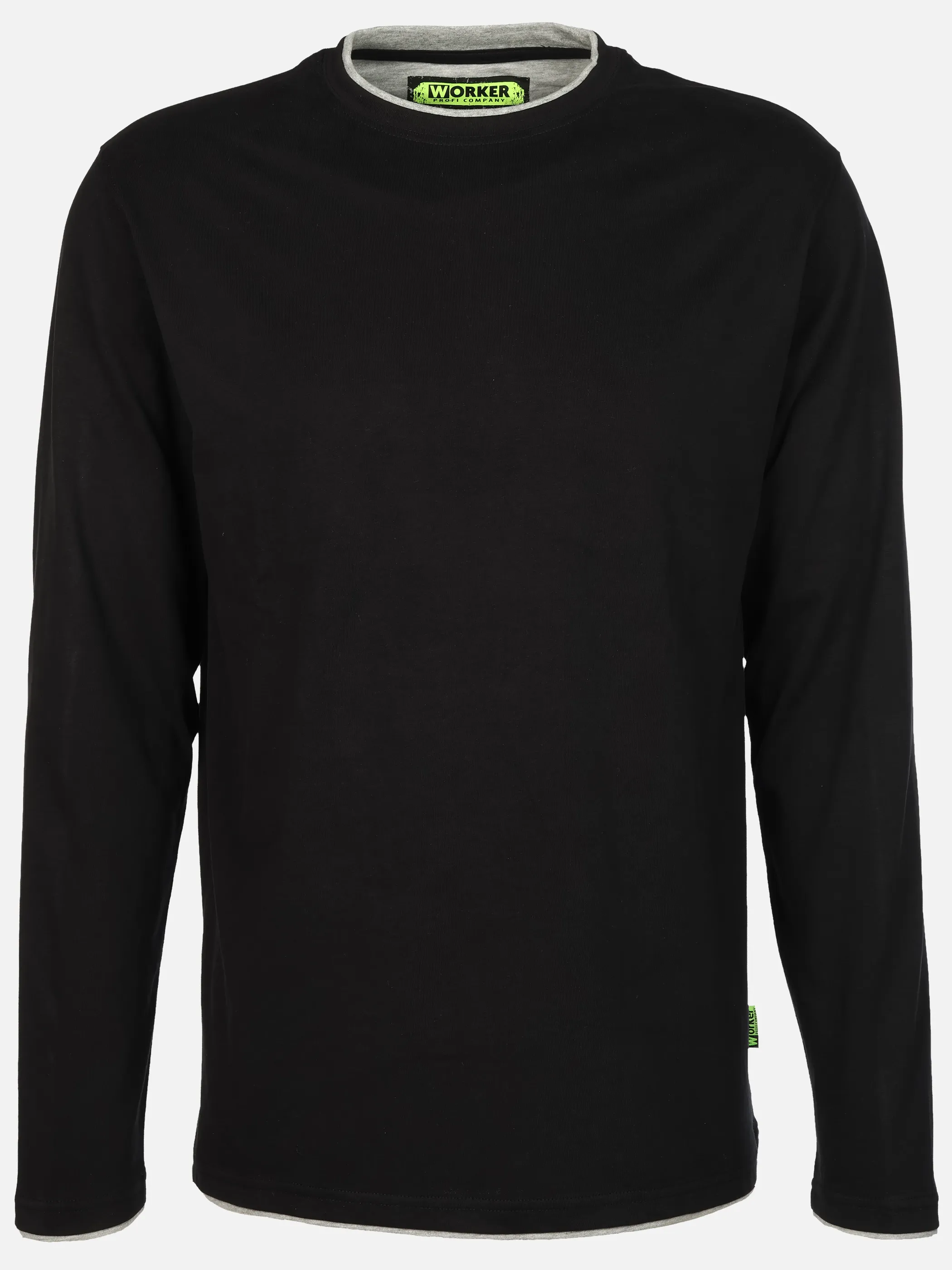 Worker He. T-Shirt 1/1 Arm 2in1 basic Schwarz 930535 BLACK 1