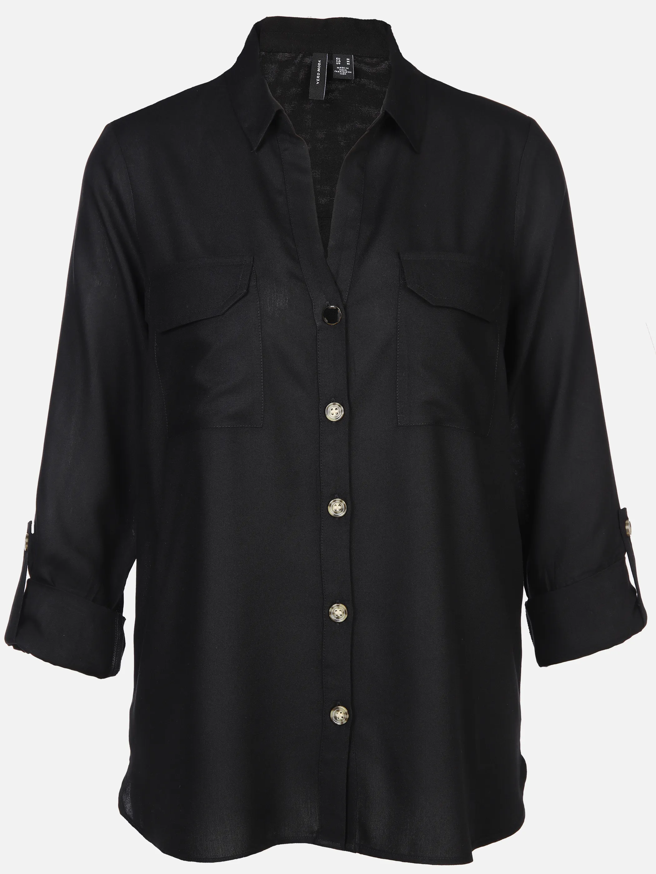 Vero Moda 10275283 VMBUMPY L/S SHIRT NEW Schwarz 866195 177868 1