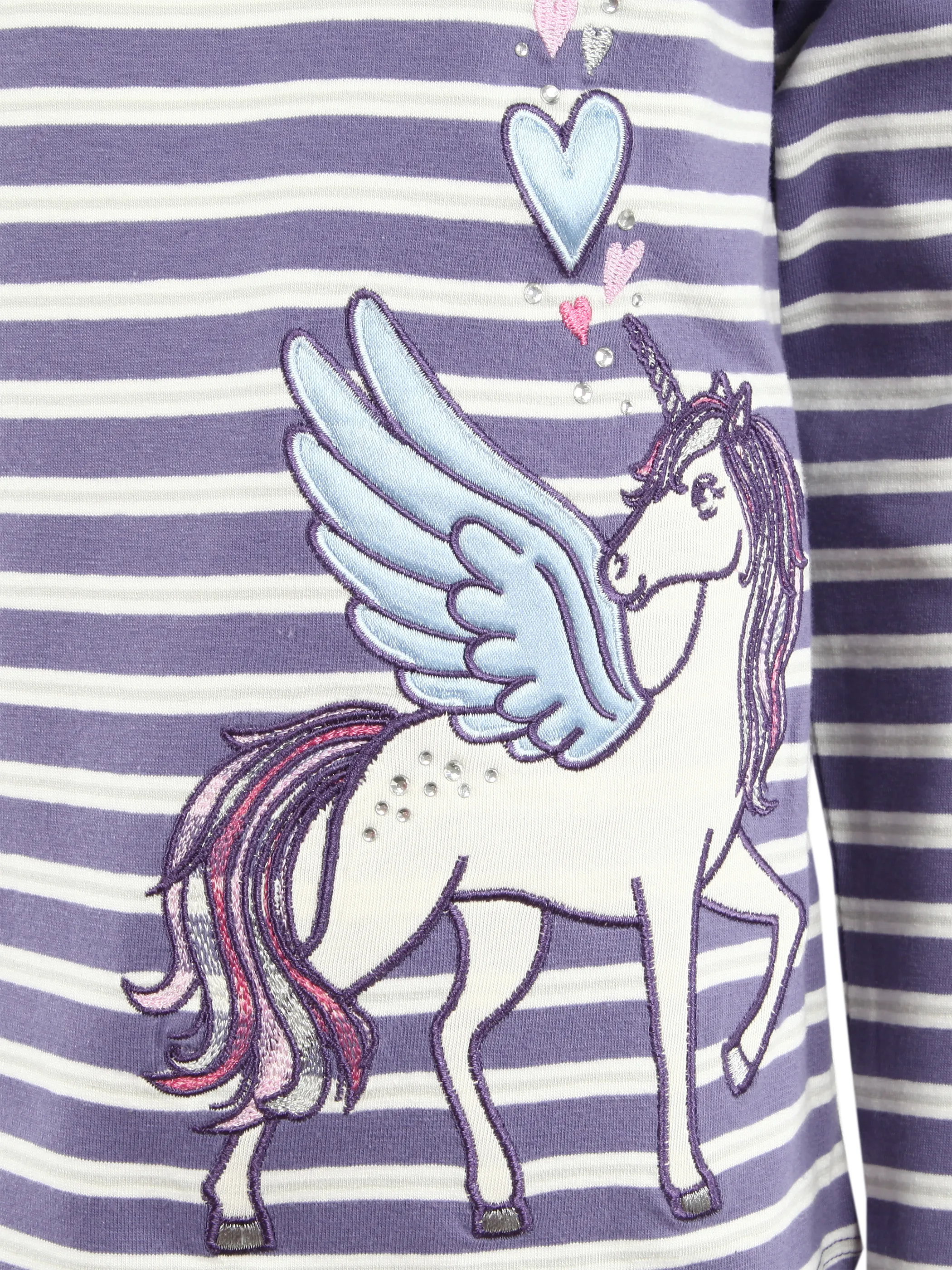 One Way KM T-Shirt Lila/weiß gestreift mit Einhorn print Lila 929922 LIL 3