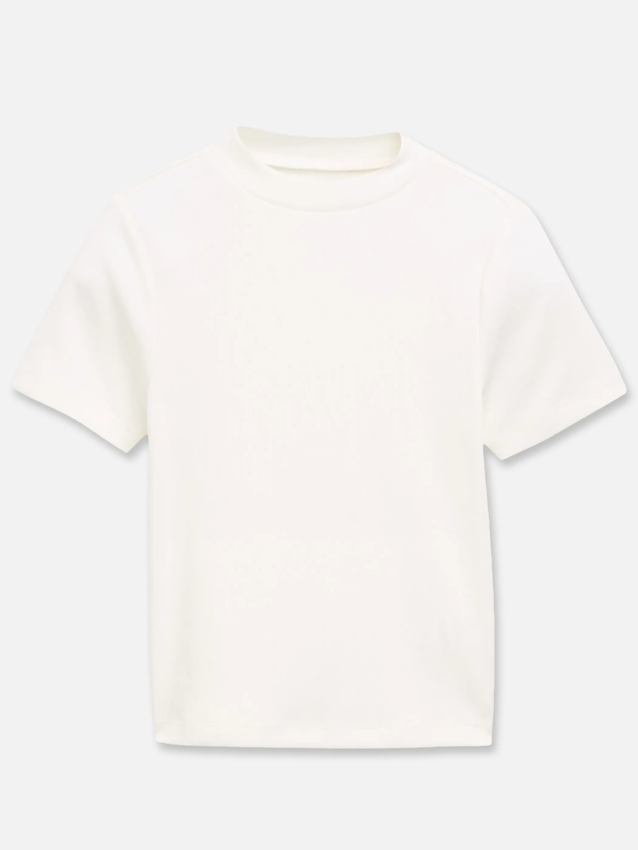 Tom Tailor 1041065 cropped mock neck rib t-shirt Weiß 891320 10315 1