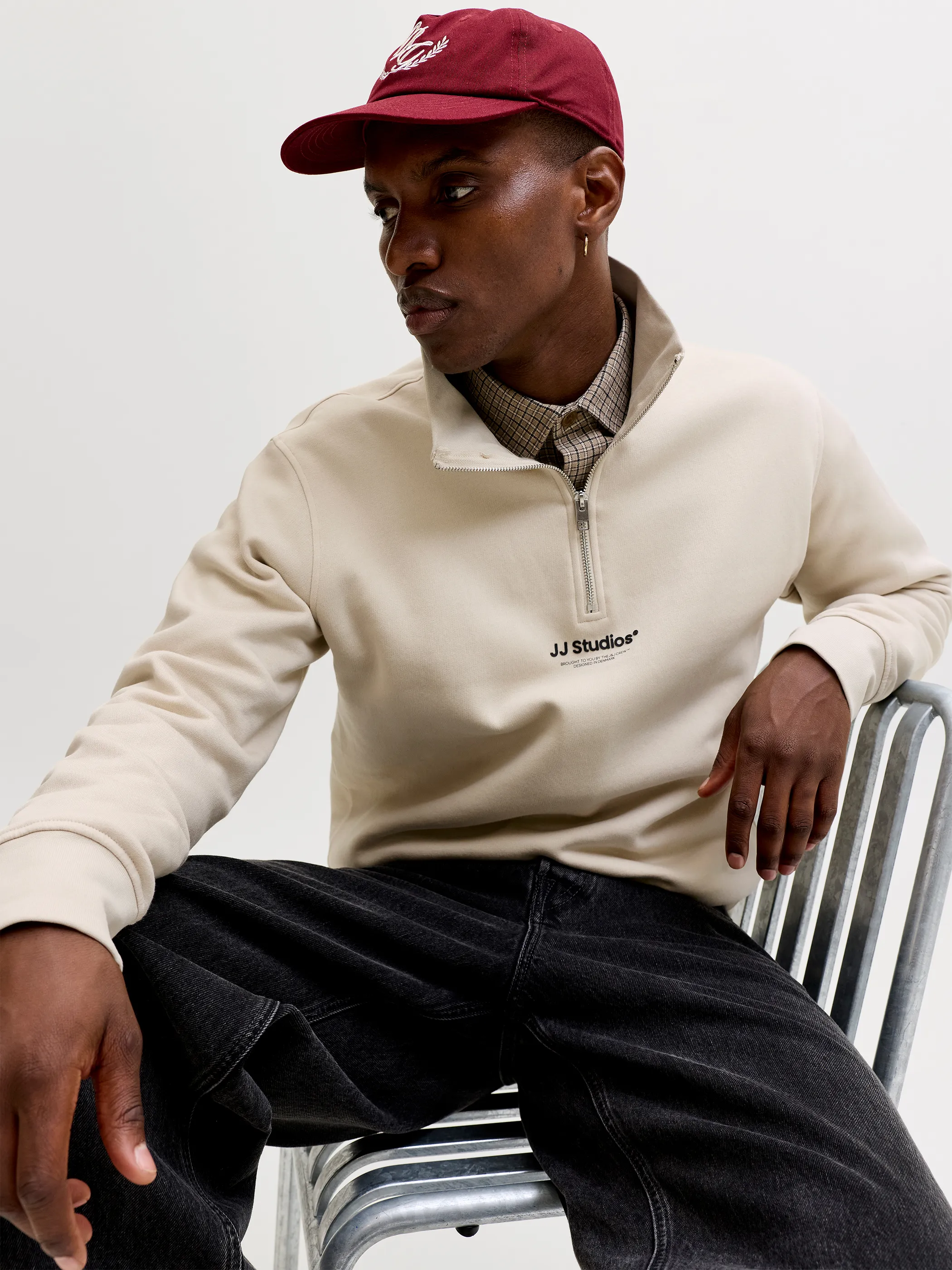 Jack Jones 12278793 JJESOHO SWEAT QUARTER Braun 928232 176631 3