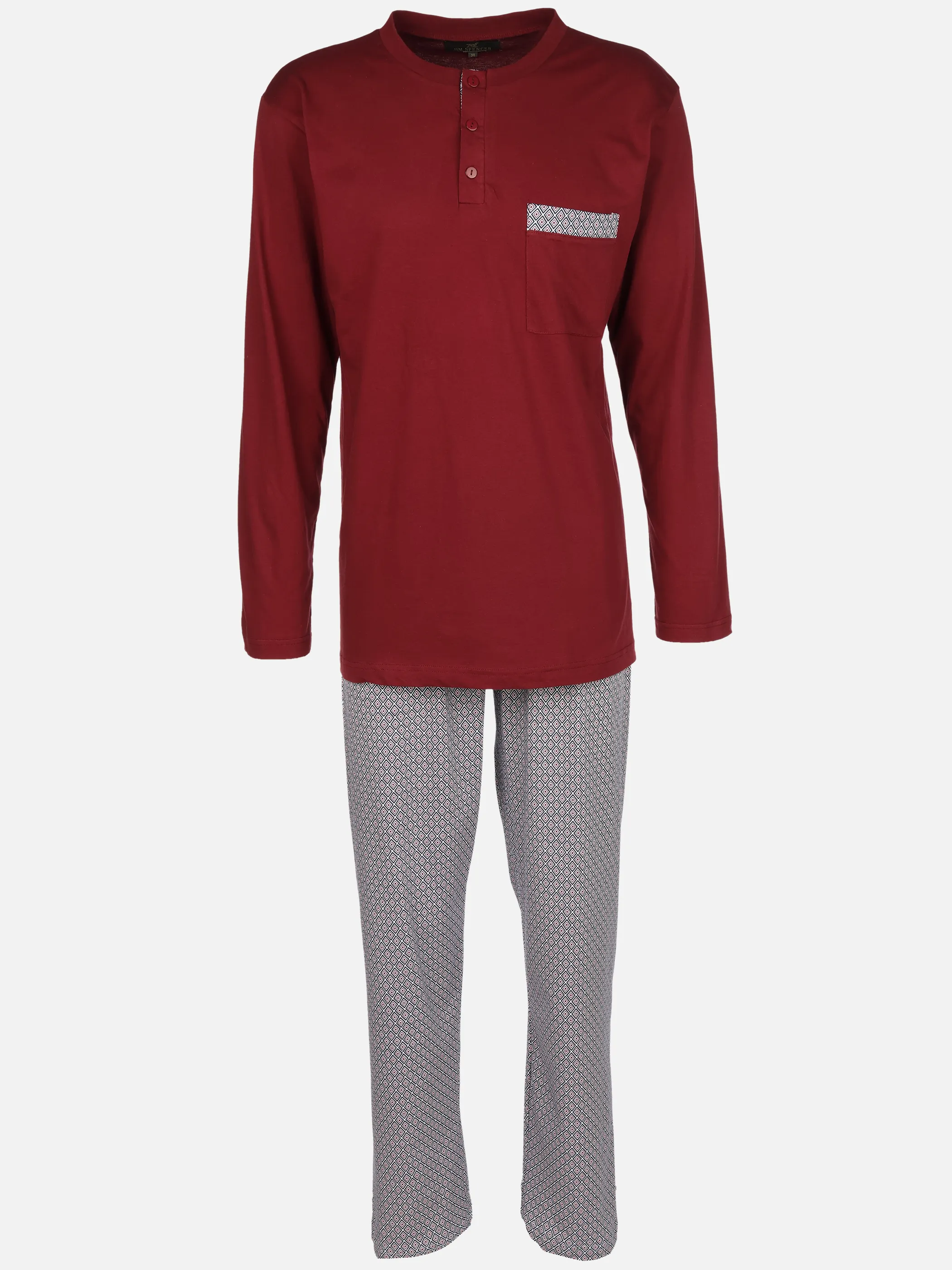 Jim Spencer He. Schlafanzug lang Rot 916245 BORDO 1 Jim Spencer He. Schlafanzug lang Rot 916245 BORDO 1