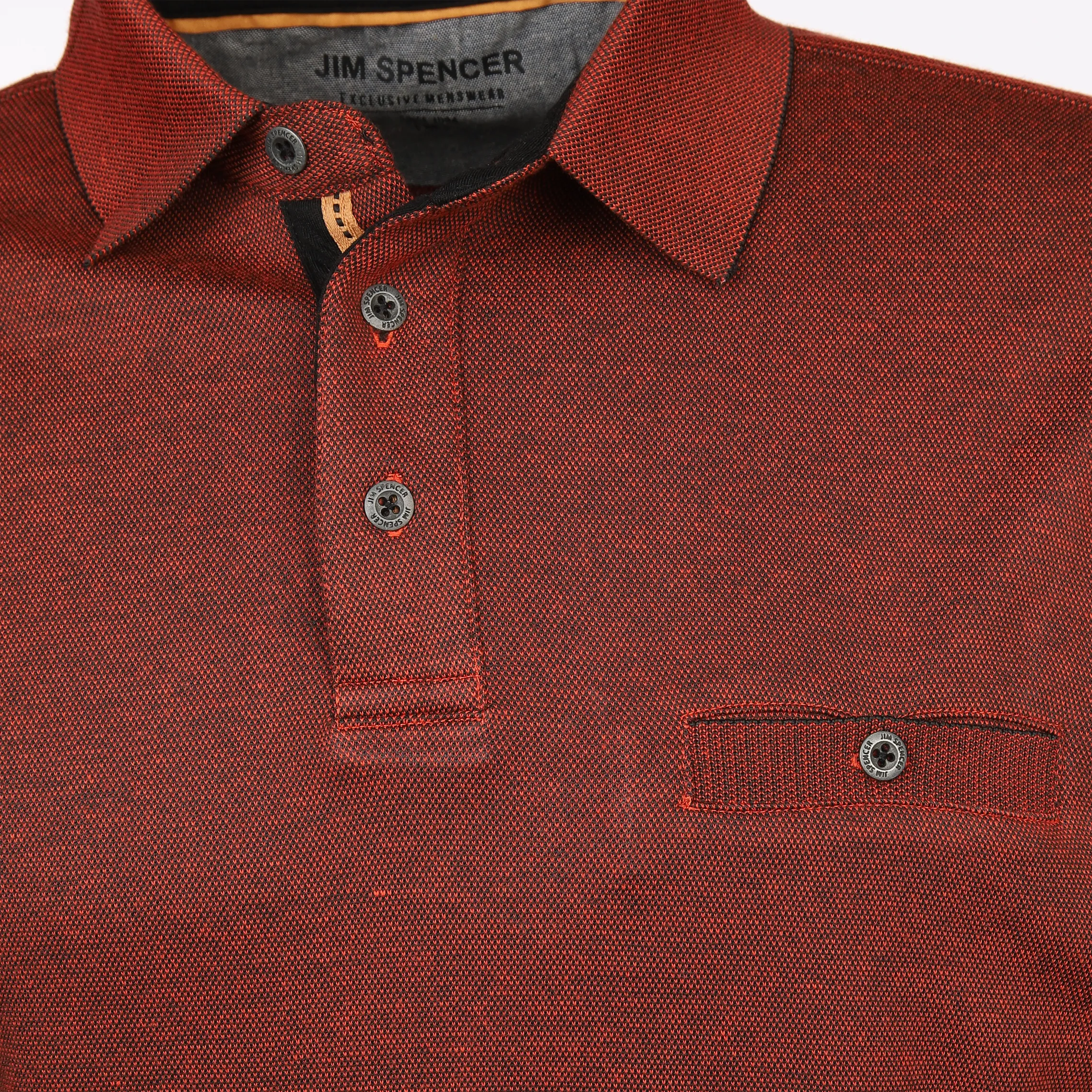 Jim Spencer He. Poloshirt 1/1 Arm Jacquard Orange 866258 ORANGE 3 Jim Spencer He. Poloshirt 1/1 Arm Jacquard Orange 866258 ORANGE 3