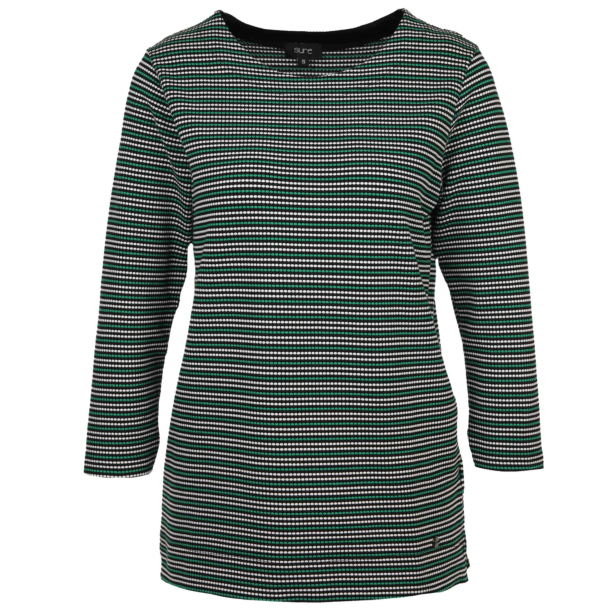 Sure Da-Jaquard Shirt m. 3/4 Arm Grün 880489 SCHW/OF/GR 1 Sure Da-Jaquard Shirt m. 3/4 Arm Grün 880489 SCHW/OF/GR 1
