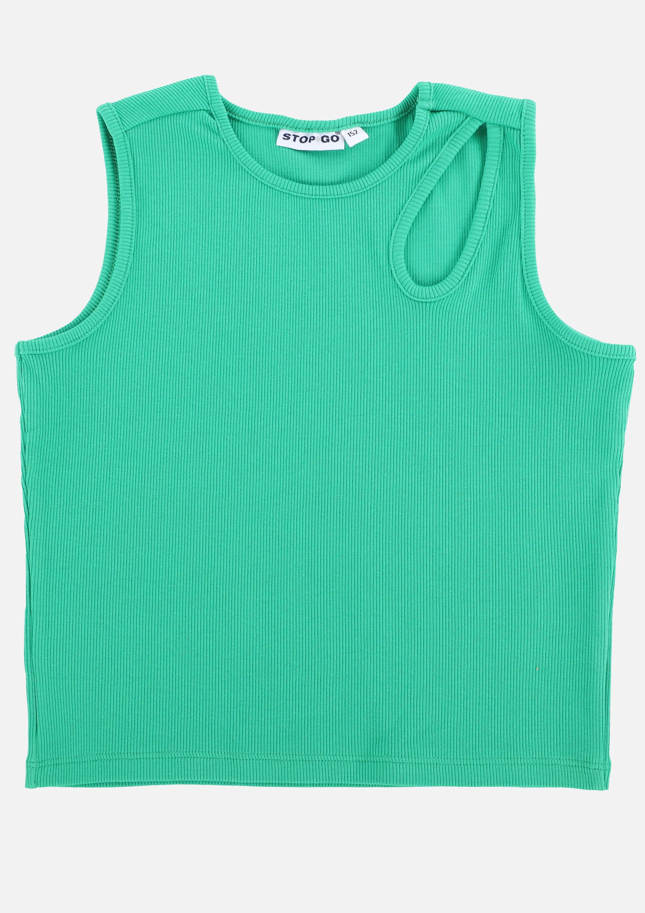 Stop + Go JM geripptes cut out Top in grün und pink Grün 890969 GRÜN 3