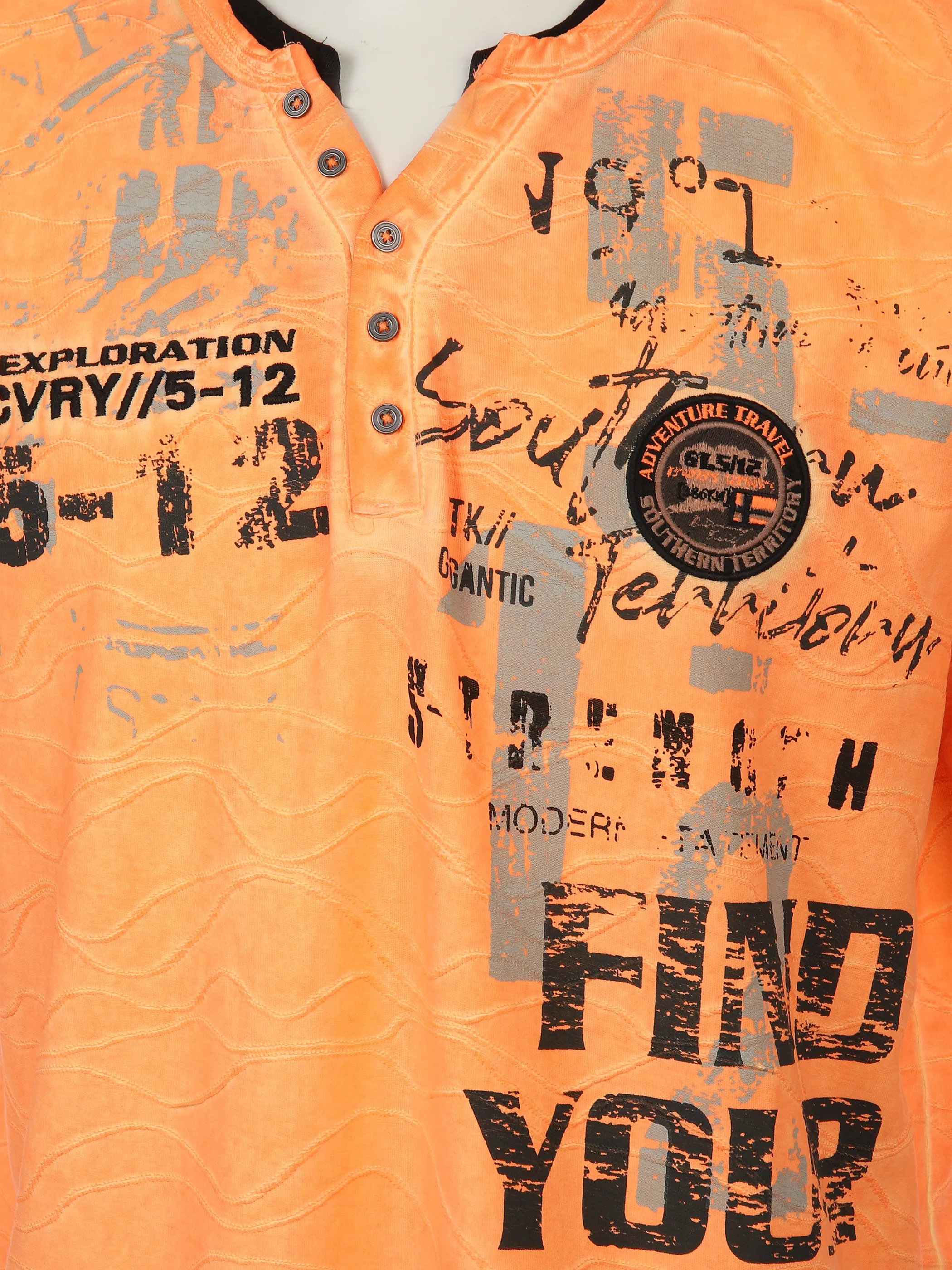 Southern Territory He. Henleyshirt 2in1 Jacq uard 1/2 Arm Orange 894393 ORANGE 3 Southern Territory He. Henleyshirt 2in1 Jacq uard 1/2 Arm Orange 894393 ORANGE 3