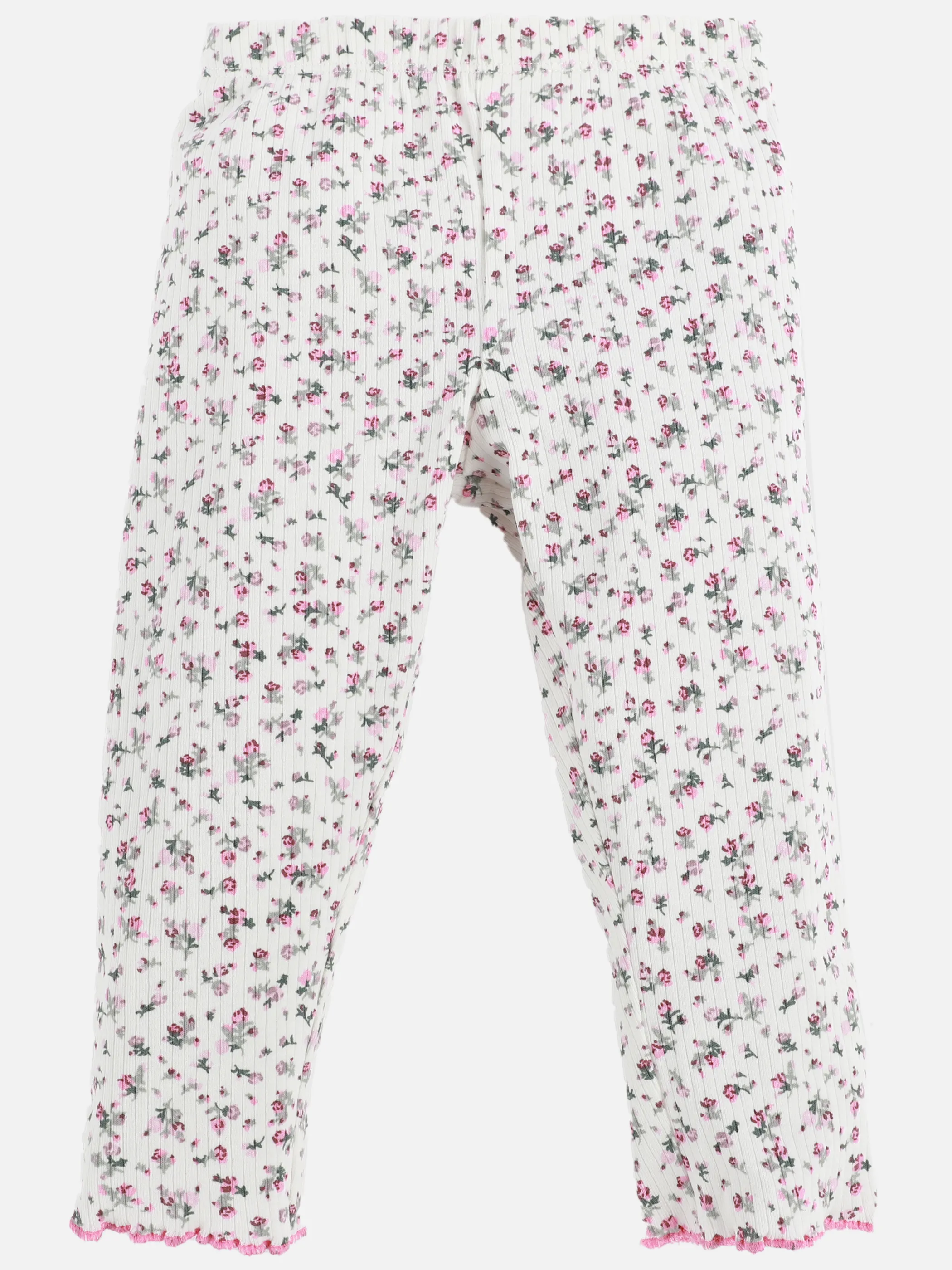 Bubble Gum BM Ripp Leggings mit Blumen AOP in beige Beige 906706 BEIGE 2