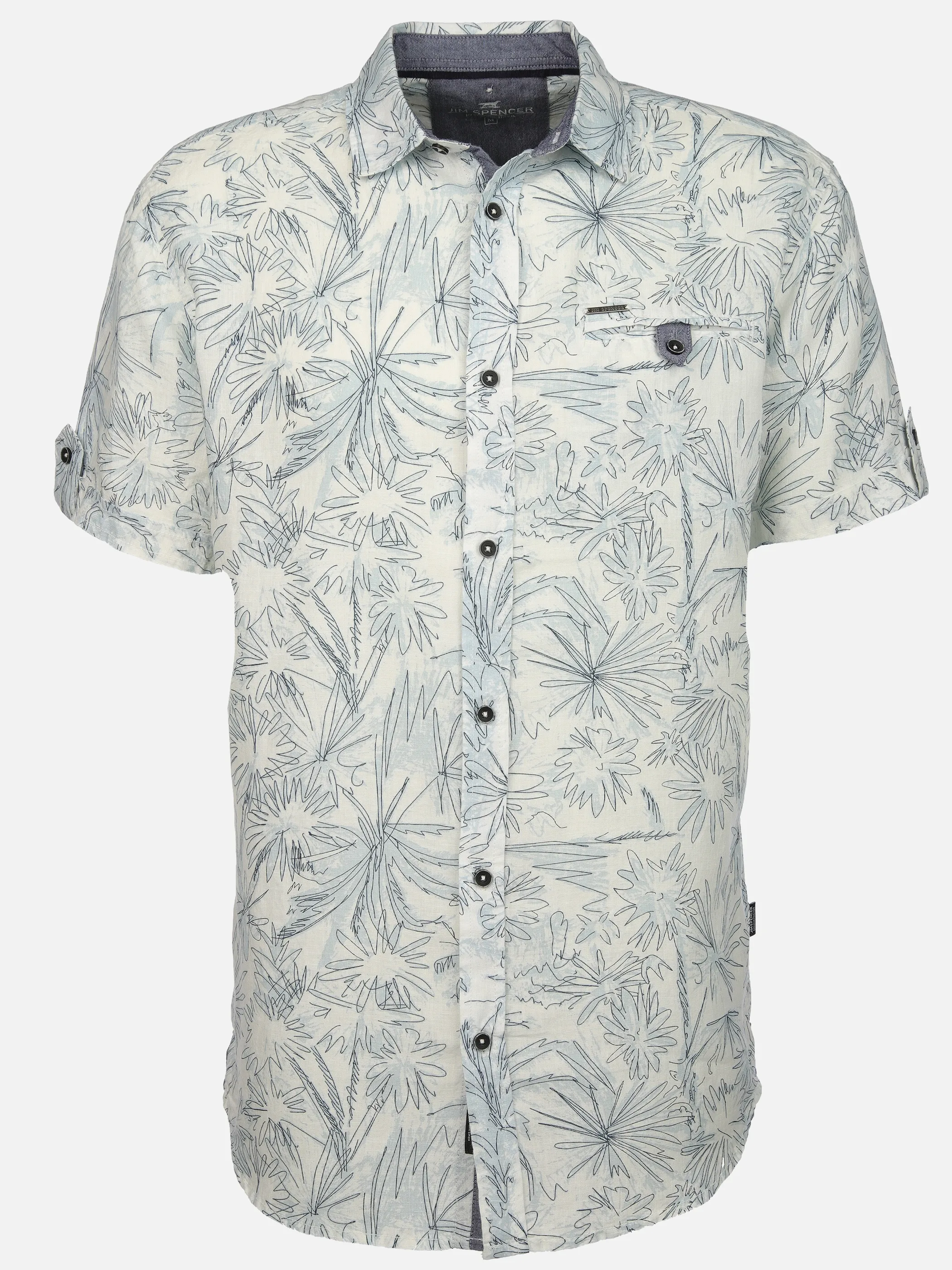 Jim Spencer He. Leinenhemd 1/2 Arm Weiß 906596 OFFWHITE 1