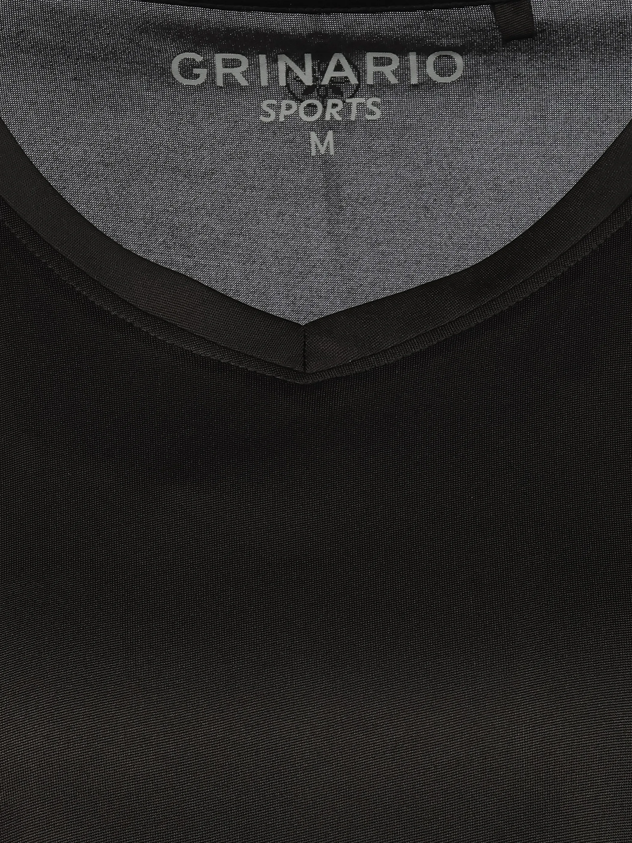 Grinario Sports Da-Sport T-Shirt, m. V-Ausschnitt Schwarz 921243 SCHWARZ 3
