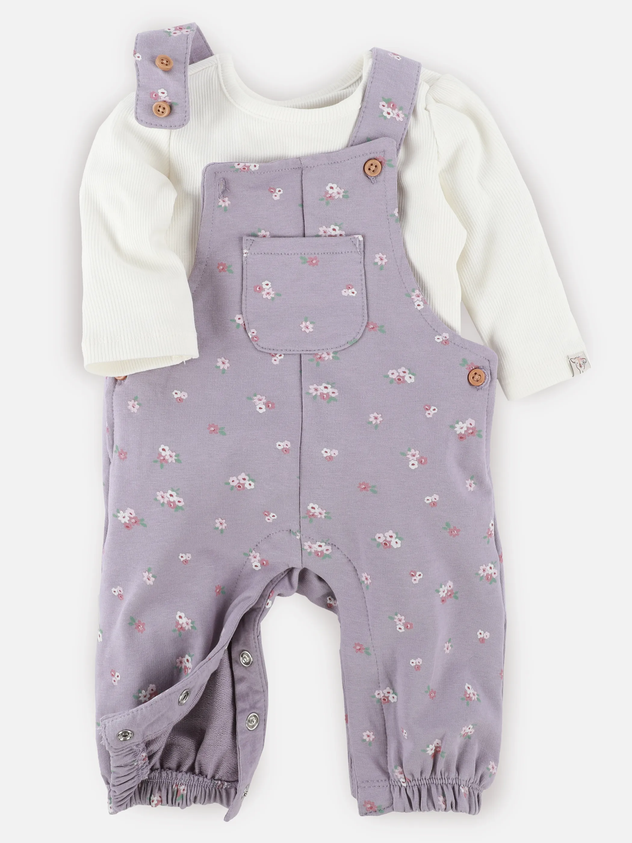 Bubble Gum BM Romper Set mit Blumen AOP in weiß/lila Weiß 913578 WEIß 3