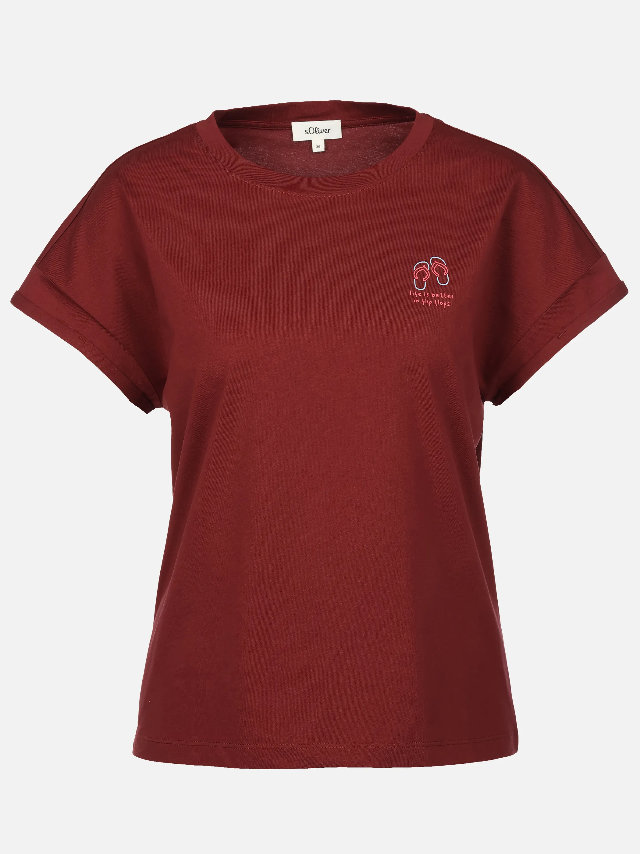 s.Oliver 2184730 T-Shirt mit Print Rot 930463 39D4 1