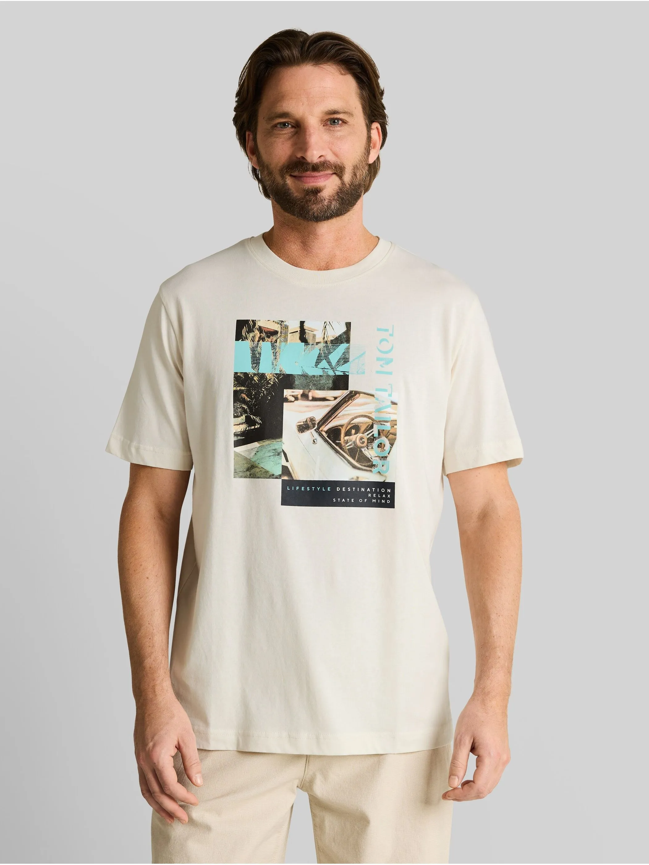 Tom Tailor 1050208 photoprint t-shirt Weiß 922123 10348 1