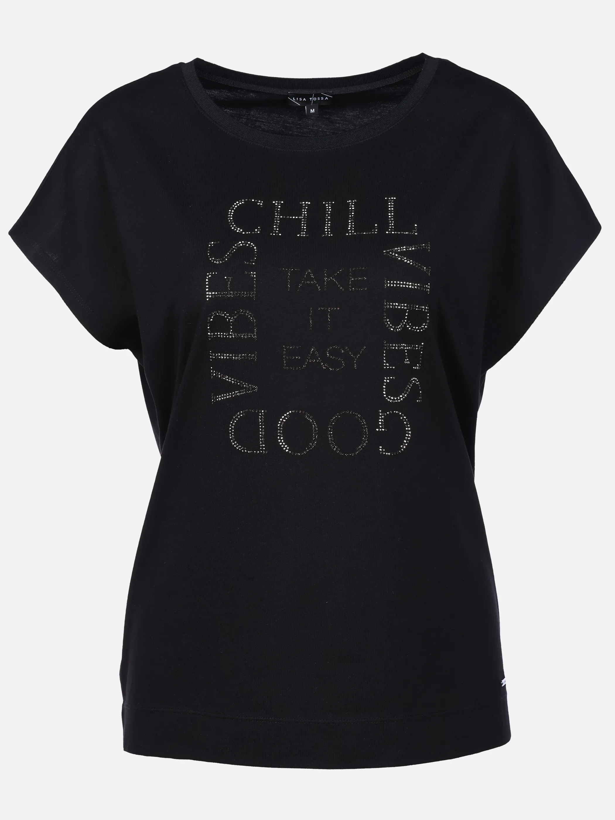 Lisa Tossa Da-T-Shirt m. Straßapplikation Schwarz 926178 BLACK 1