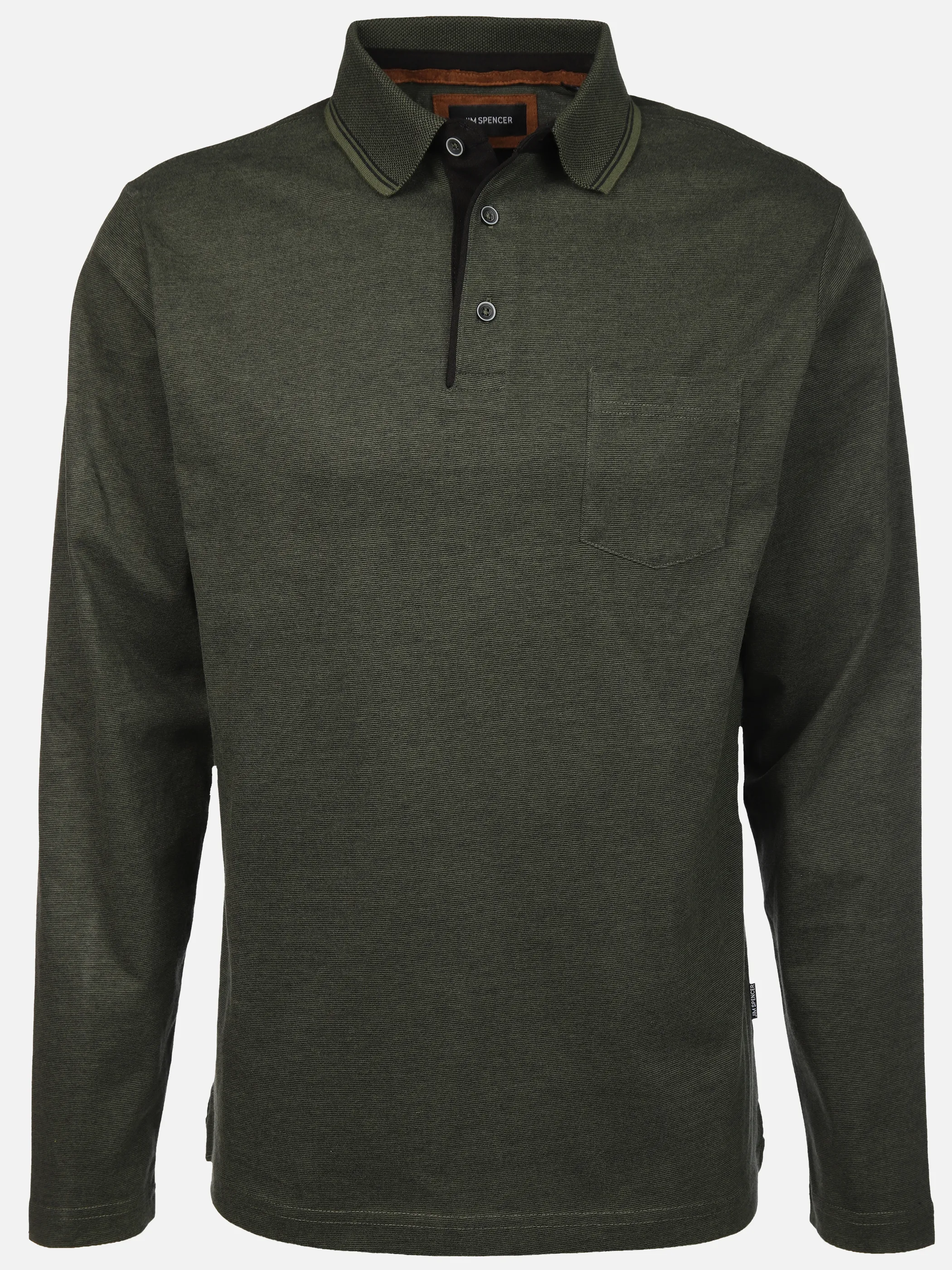 Jim Spencer He. Poloshirt 1/1 Arm grindle Oliv 898406 KHAKI 1