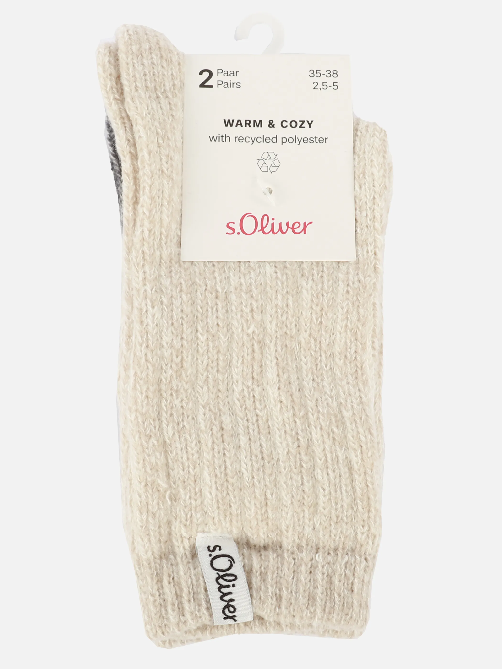 s.Oliver S20742 Warm & Cozy sustainable Socke 2er Weiß 898903 8200 3