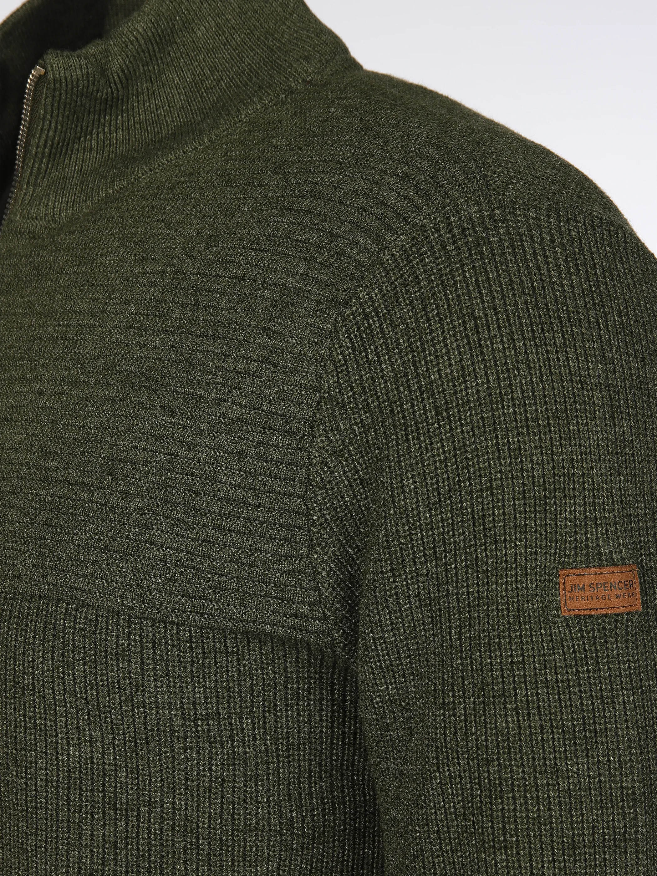 Jim Spencer He. Strickjacke RV mit Taschen Oliv 898386 KHAKI 3